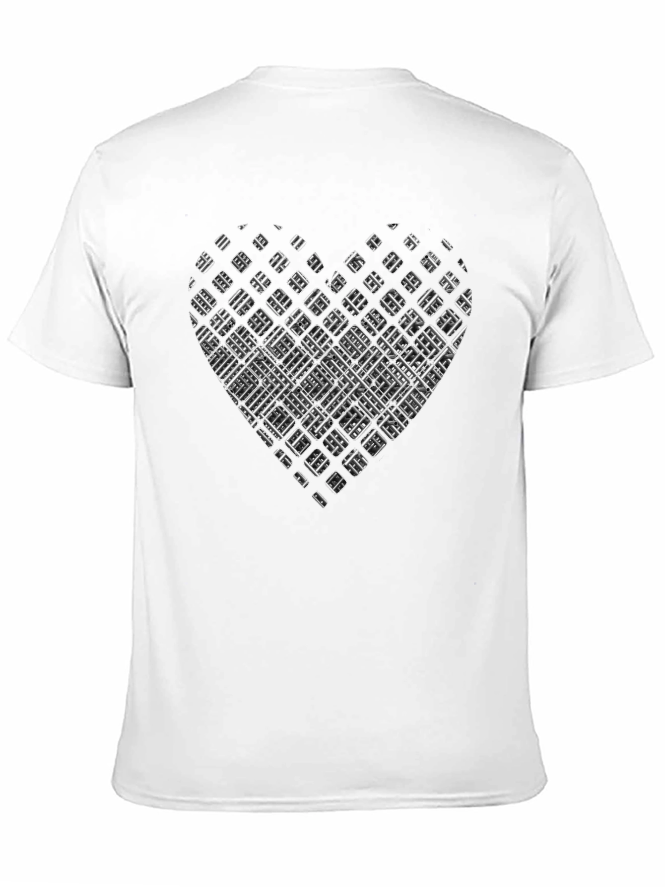 Abstract Heart Grid Graphic Tee