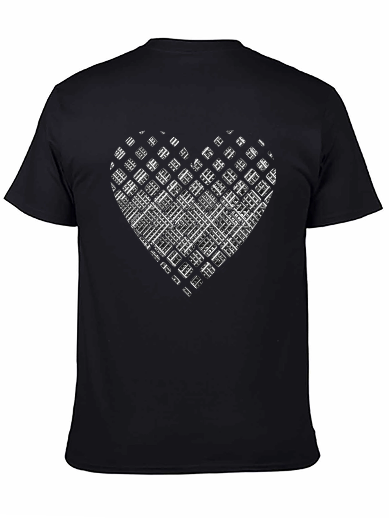 Abstract Heart Grid Graphic Tee