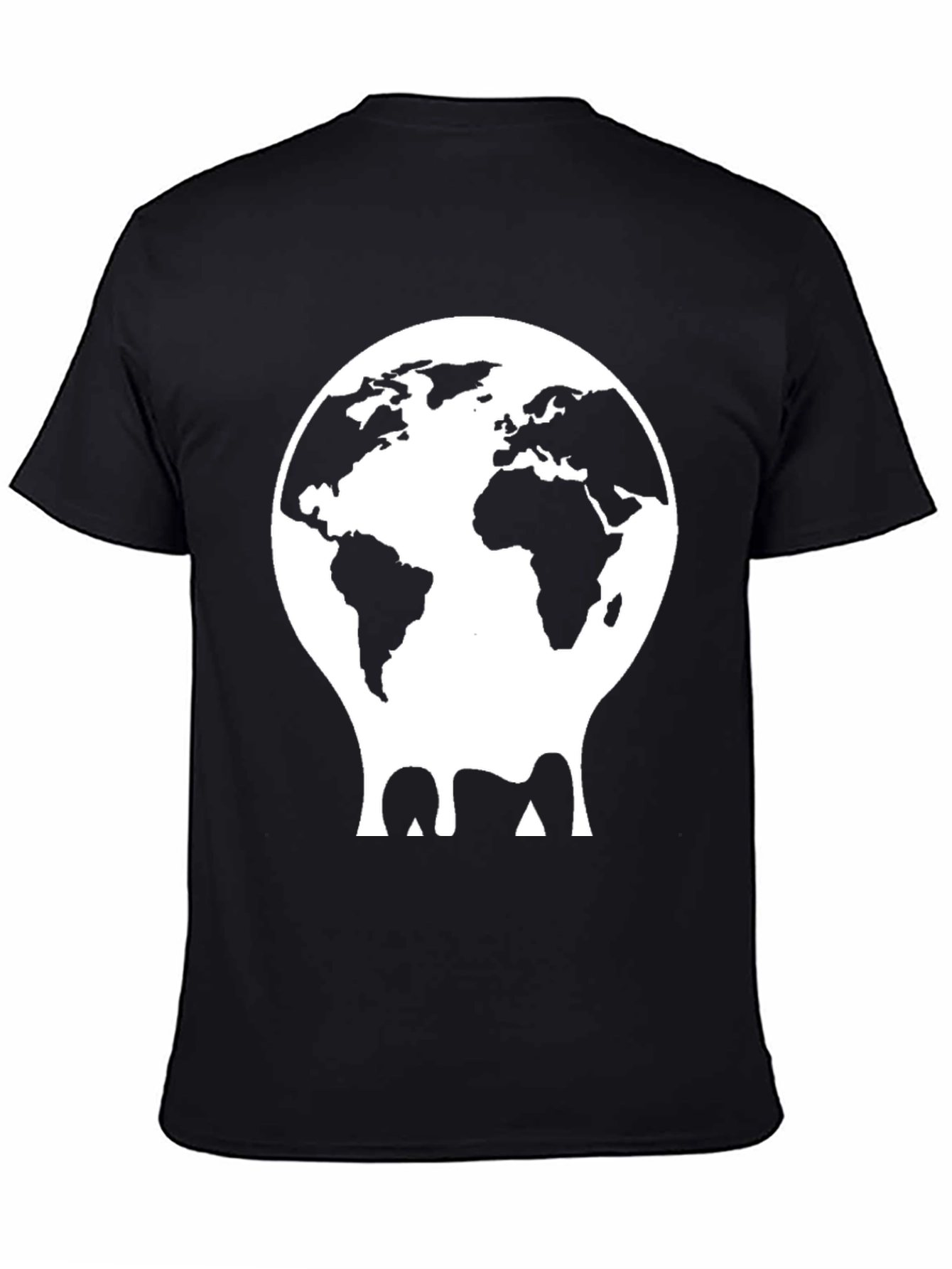 Melting Globe Graphic Tee - Black Cotton T-Shirt