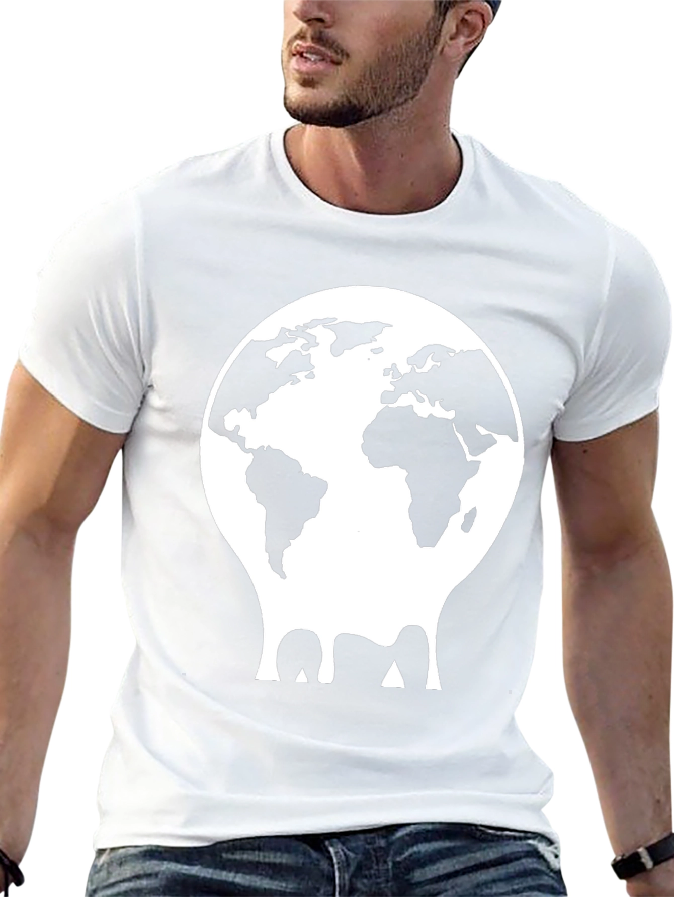 Melting Globe Graphic Tee - Black Cotton T-Shirt