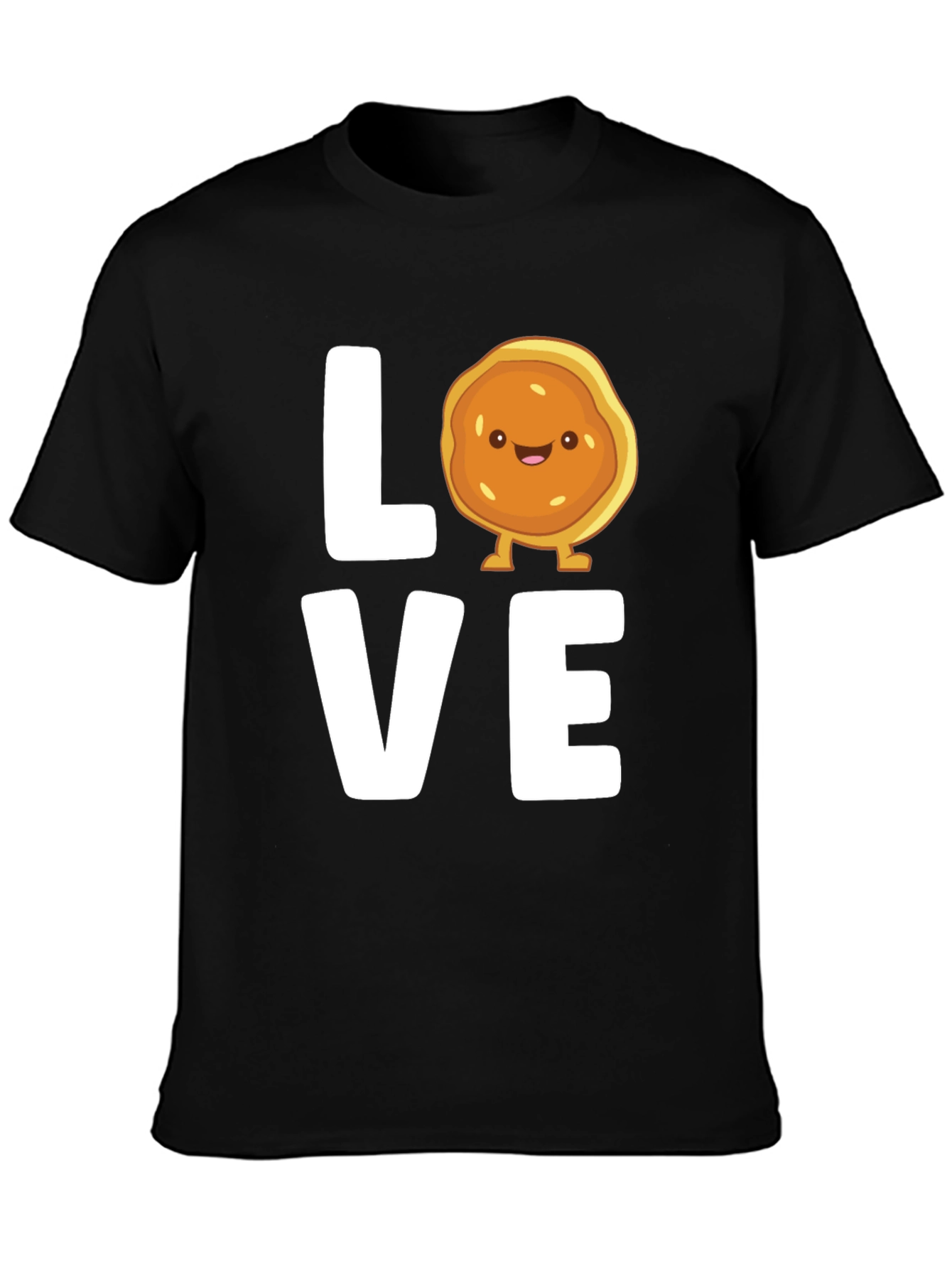 Love Pancake Graphic T-Shirt - Black