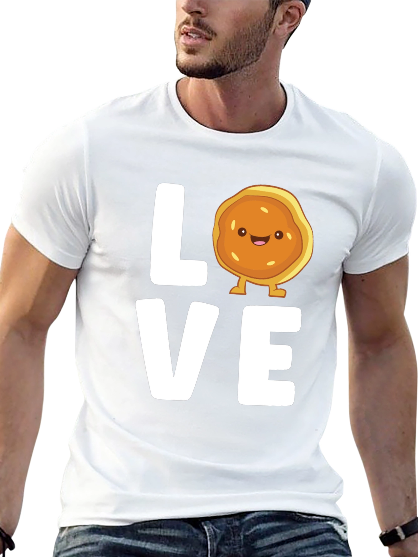Love Pancake Graphic T-Shirt - Black