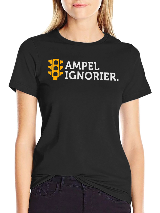 Ampel Ignorier Graphic Tee - Black Cotton T-Shirt