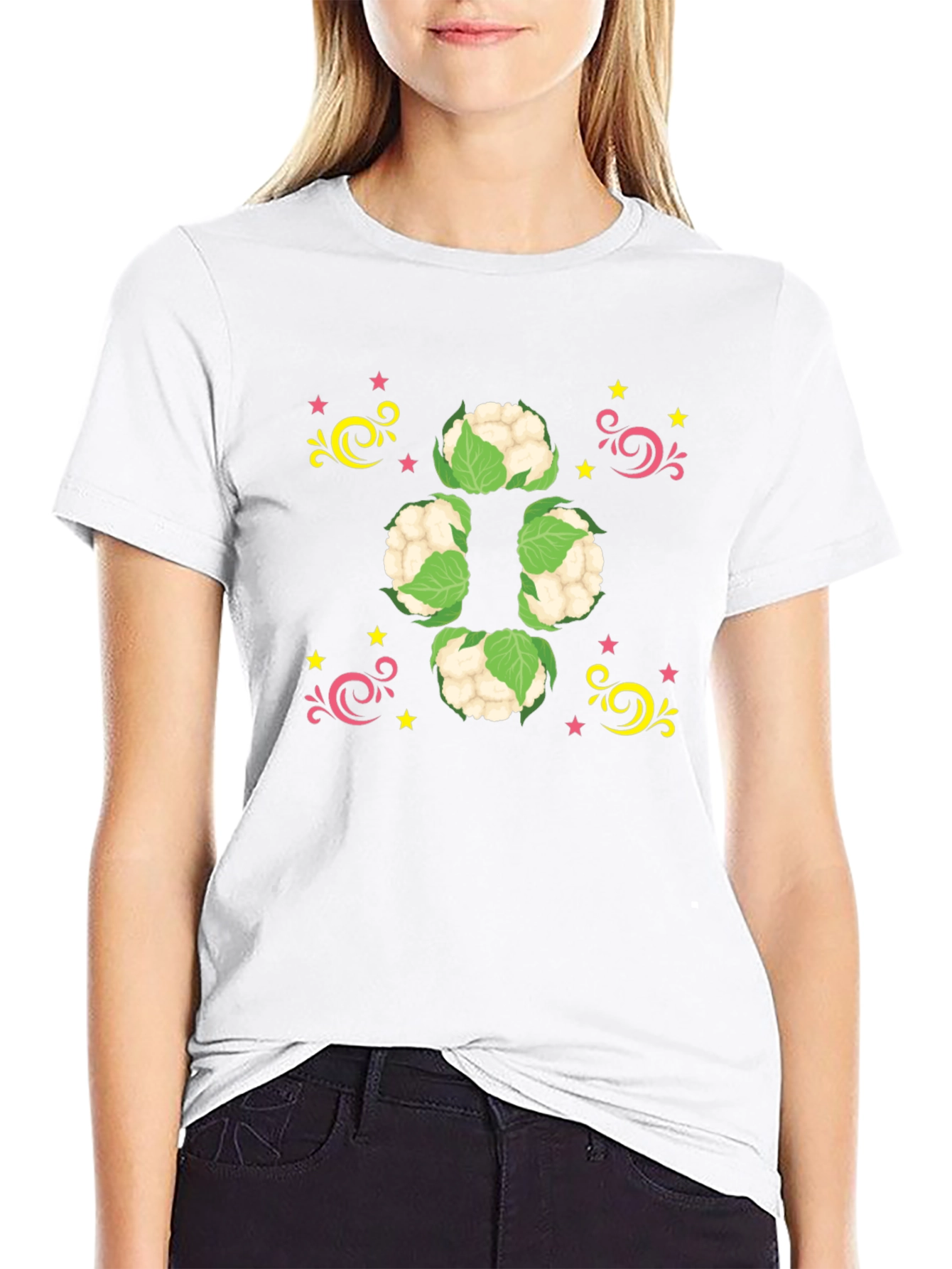 Cauliflower Starburst Black T-Shirt