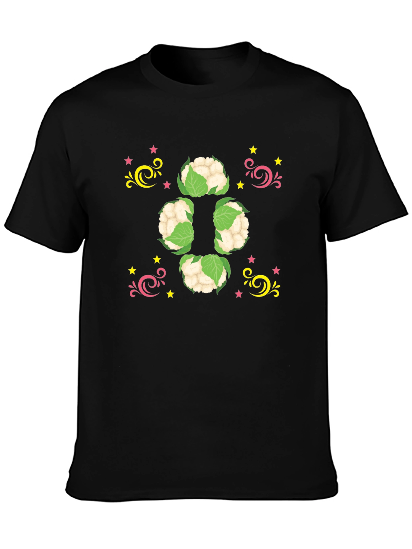 Cauliflower Starburst Black T-Shirt