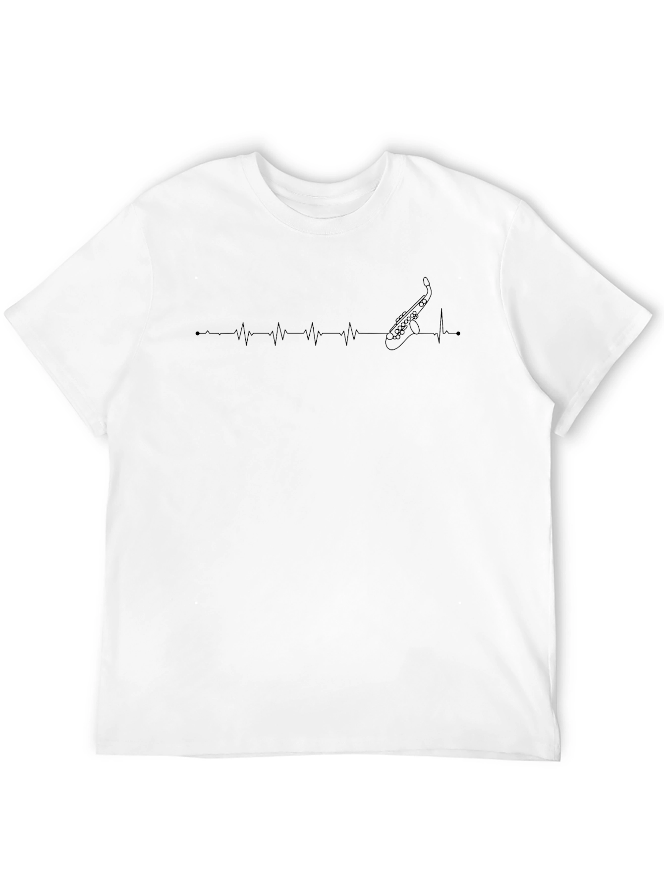 Saxophone Heartbeat T-Shirt - Music Lover Tee