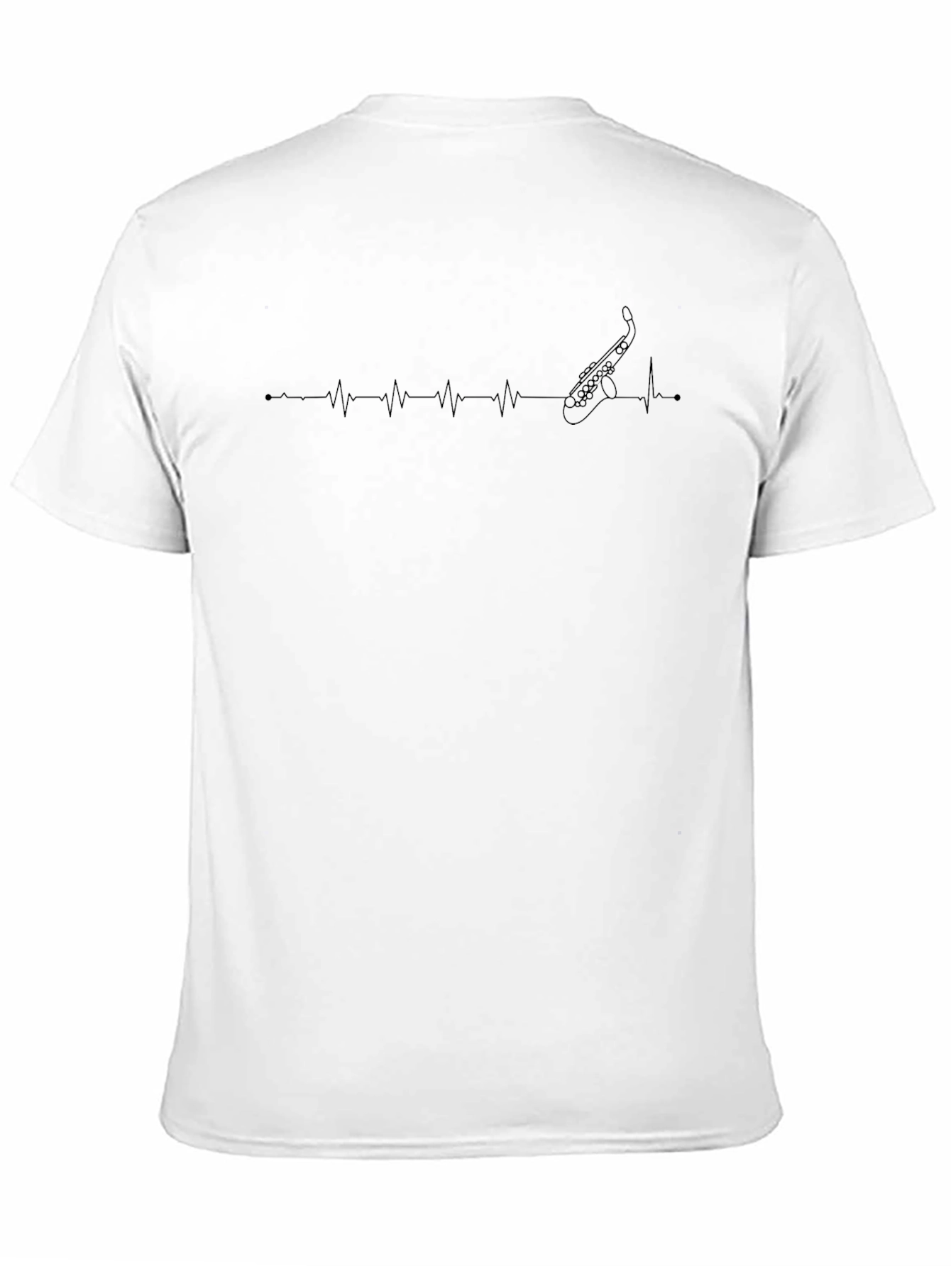 Saxophone Heartbeat T-Shirt - Music Lover Tee