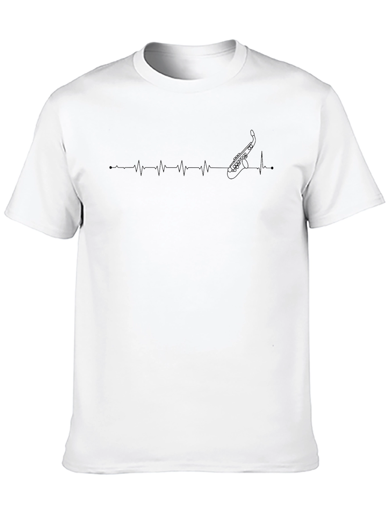 Saxophone Heartbeat T-Shirt - Music Lover Tee