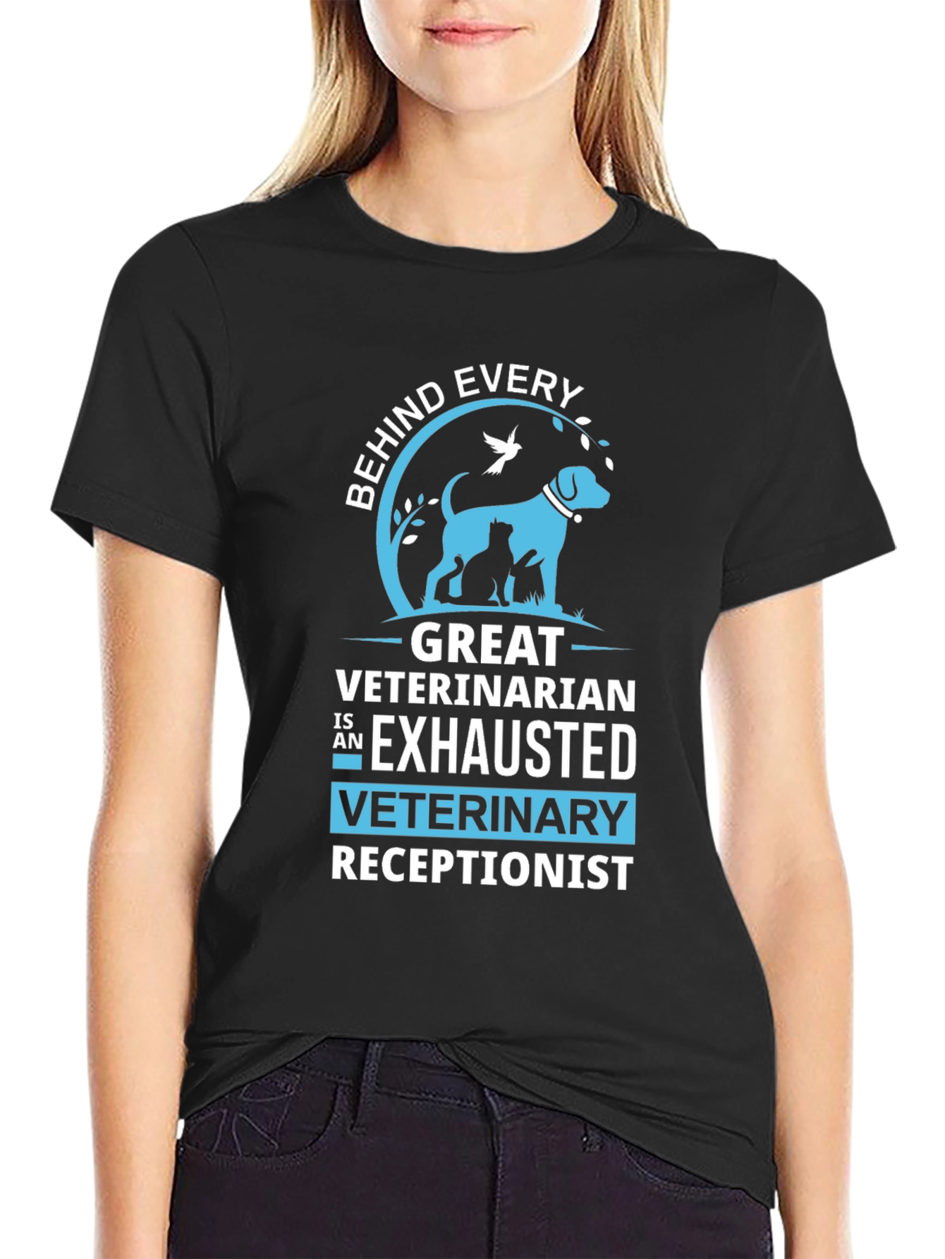Exhausted Veterinary Receptionist T-Shirt