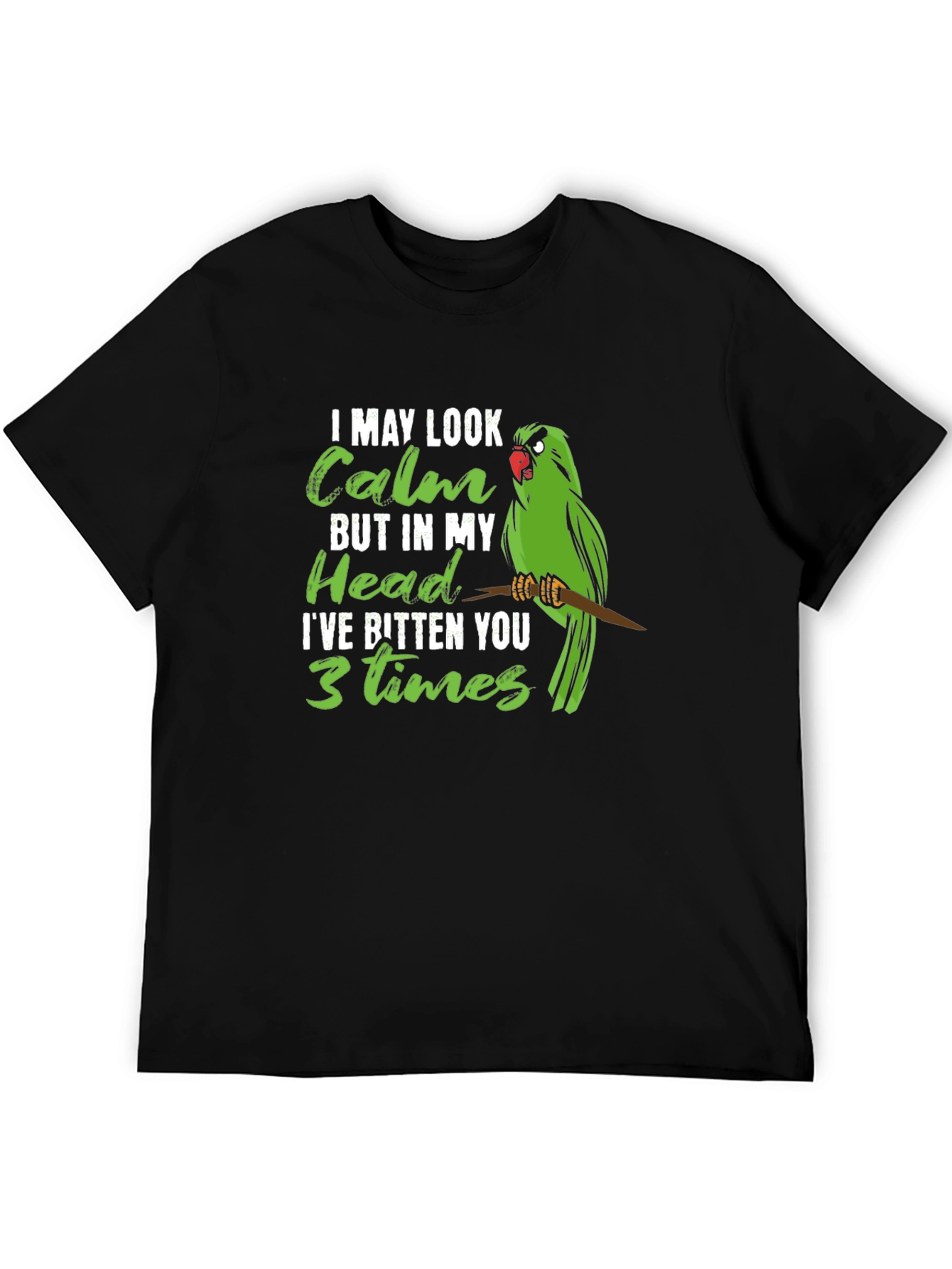 Calm Parrot Graphic Tee - Novelty Bird Lover Shirt