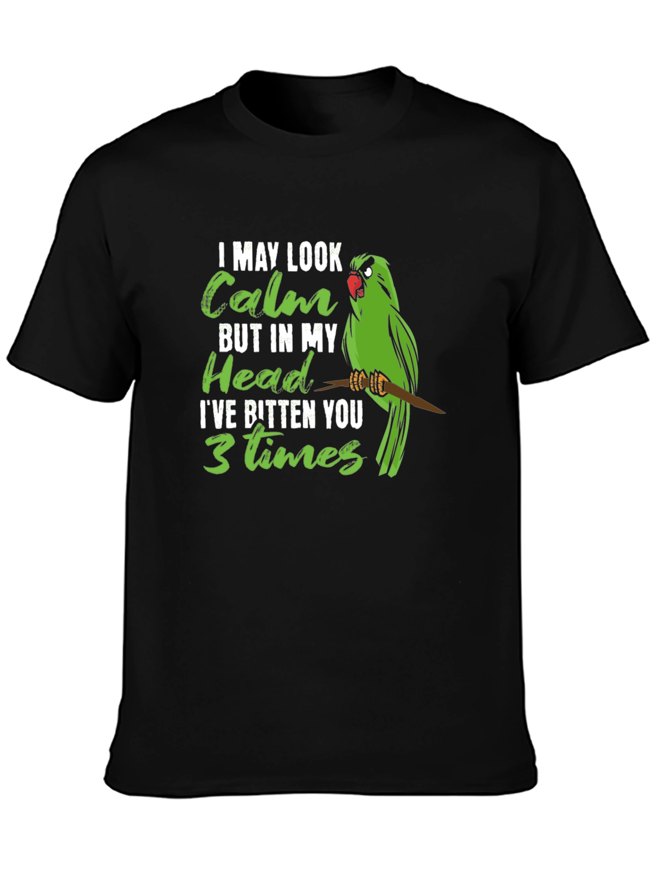 Calm Parrot Graphic Tee - Novelty Bird Lover Shirt