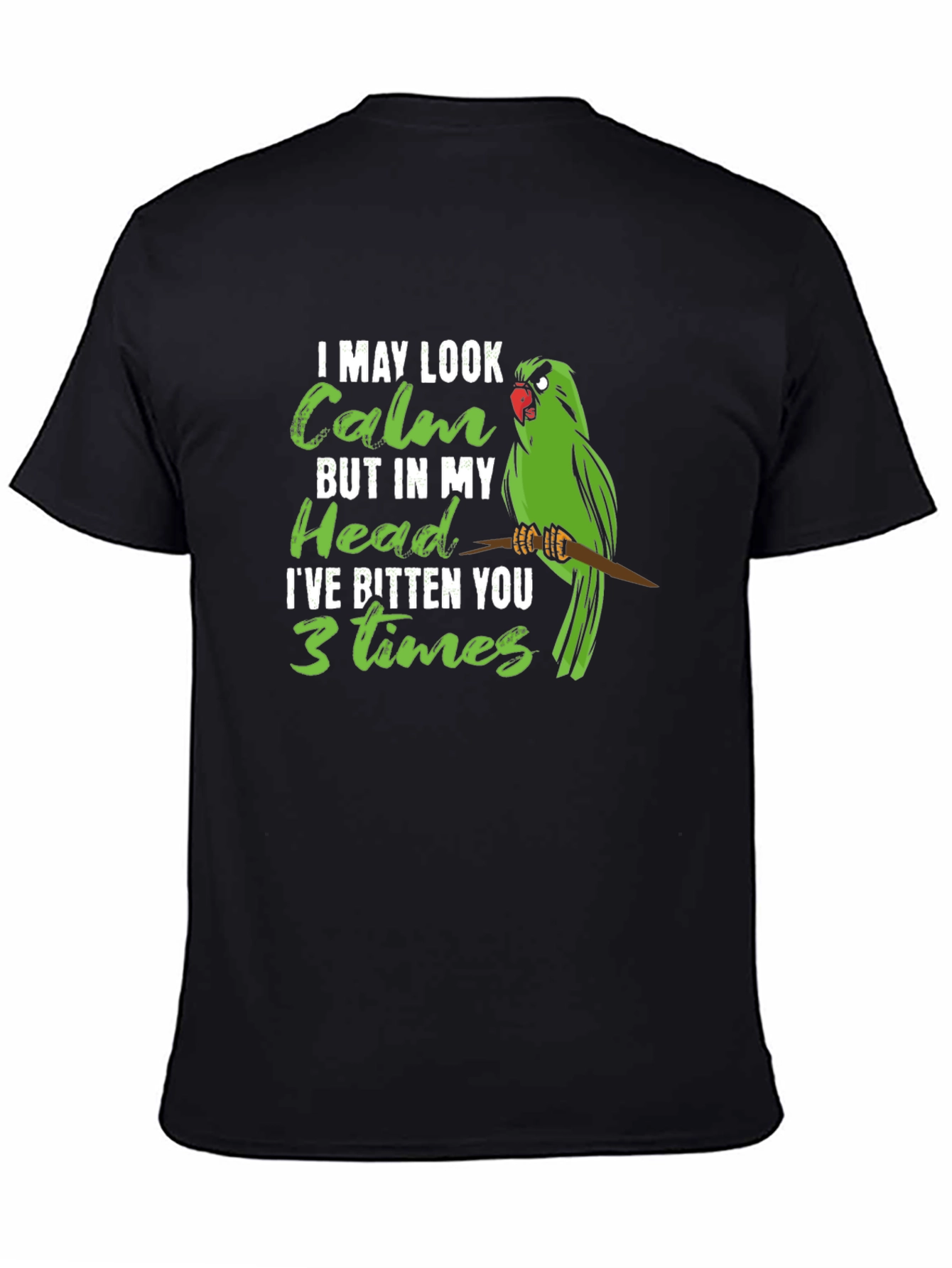 Calm Parrot Graphic Tee - Novelty Bird Lover Shirt