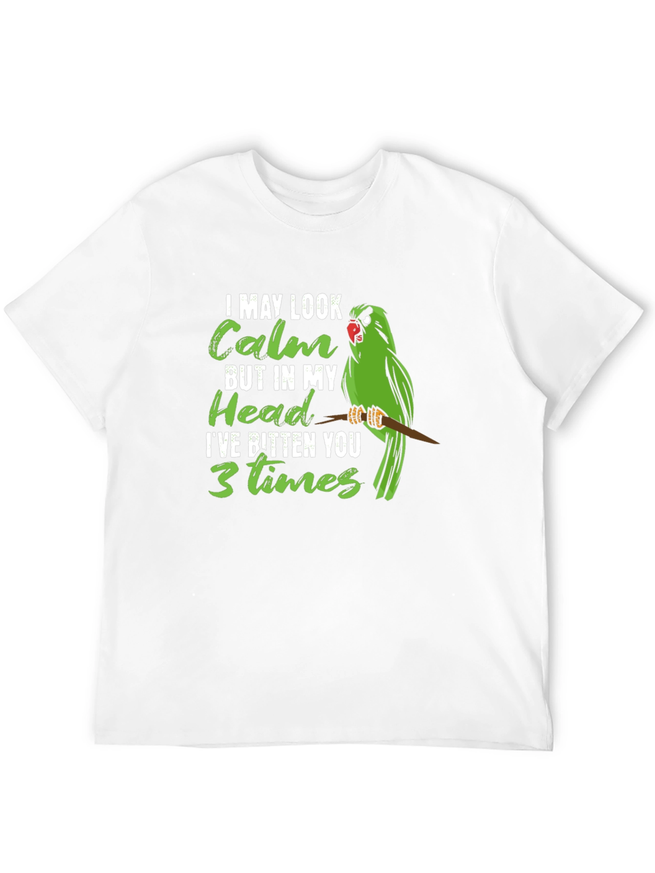 Calm Parrot Graphic Tee - Novelty Bird Lover Shirt