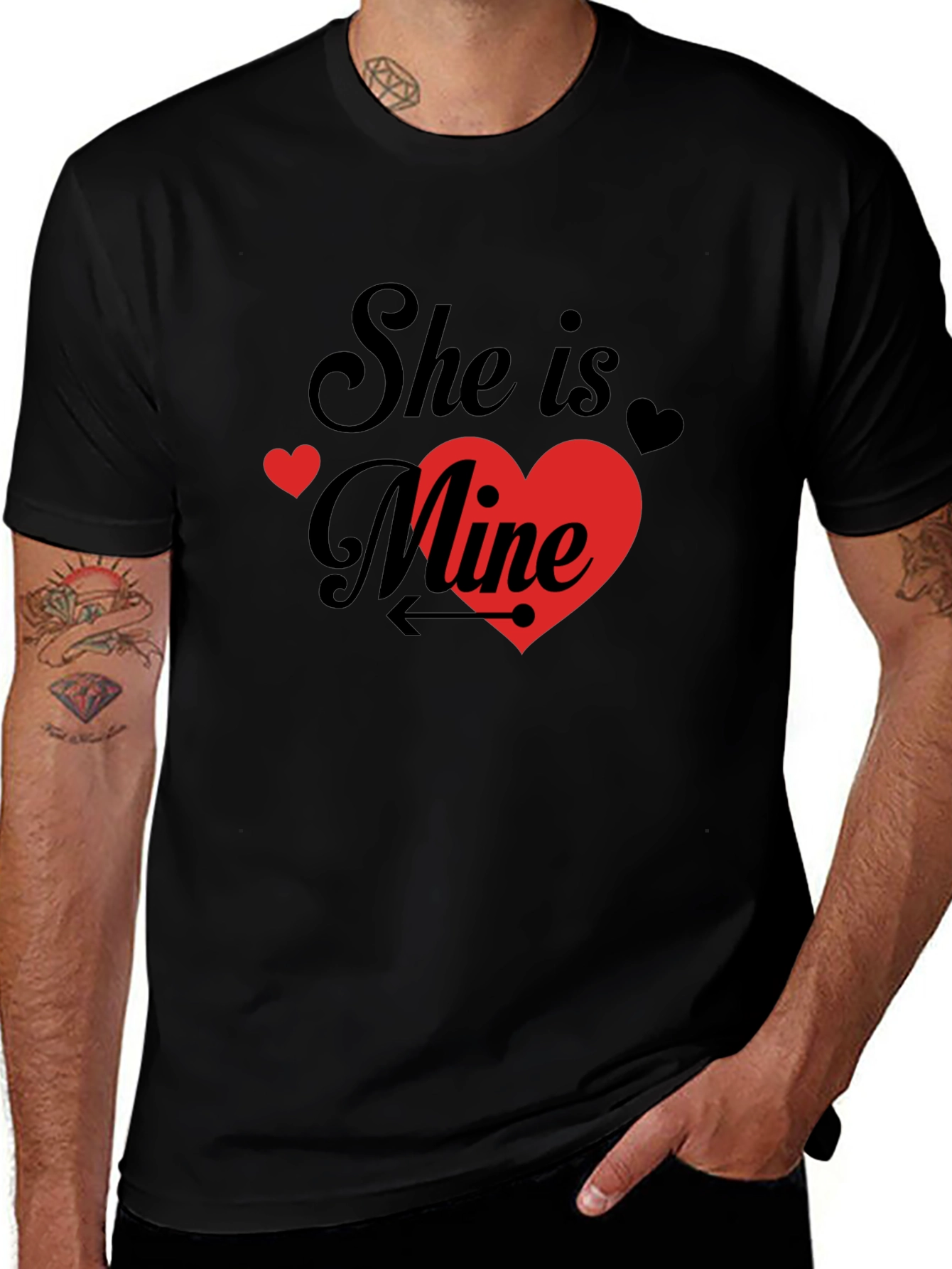 She is Mine Valentines Day Graphic T-Shirt