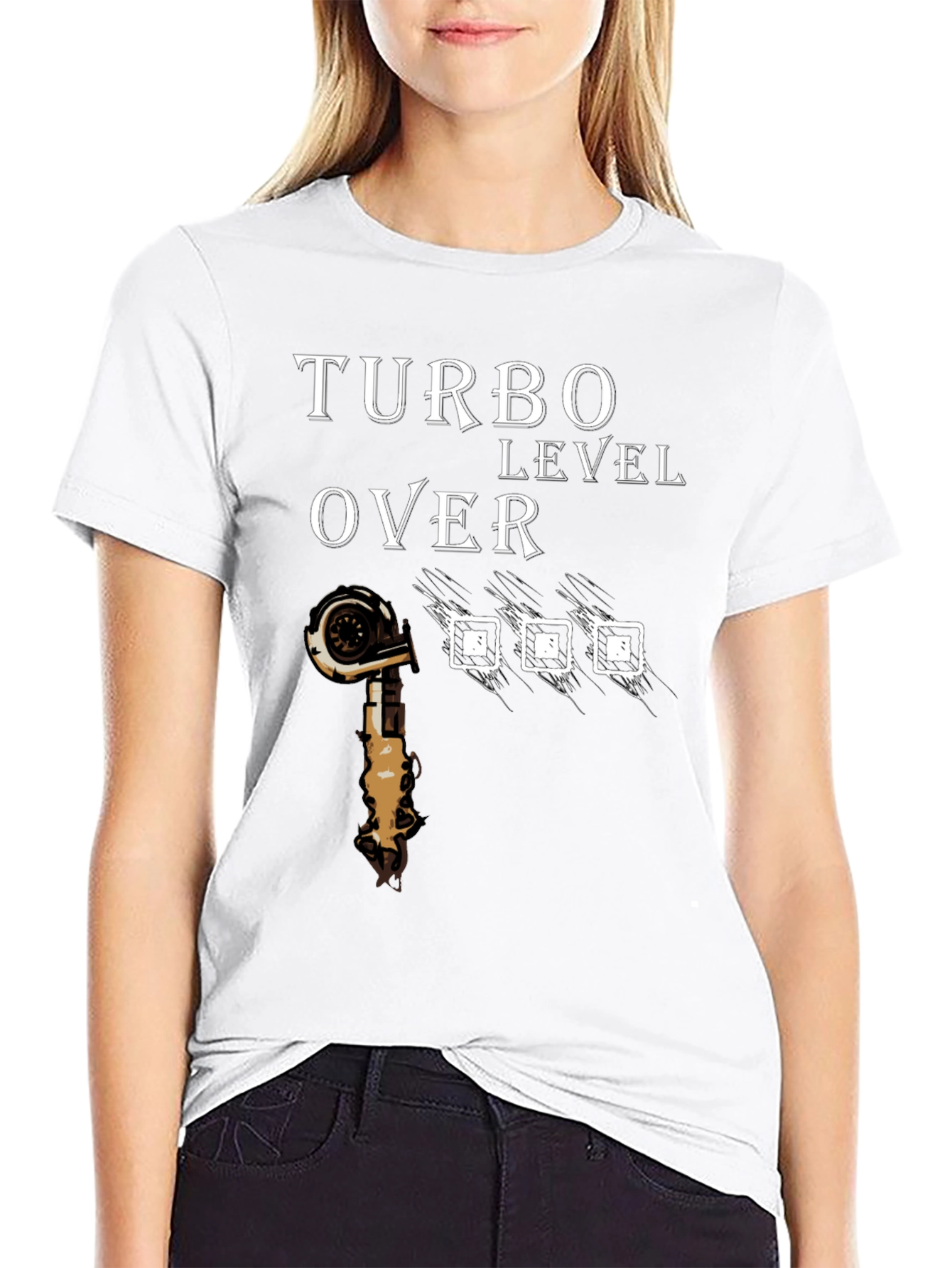 Turbo Level Over Black Graphic T-Shirt
