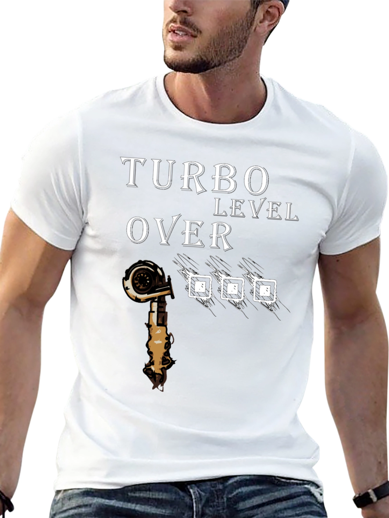 Turbo Level Over Black Graphic T-Shirt