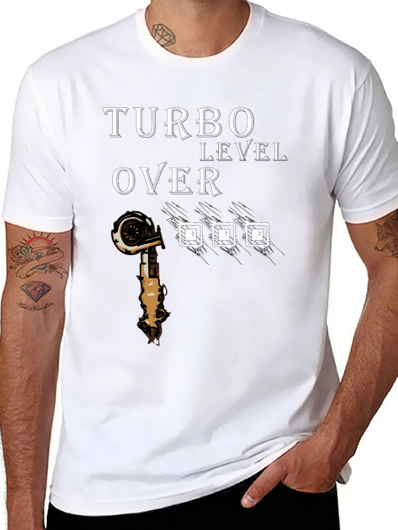 Turbo Level Over Black Graphic T-Shirt