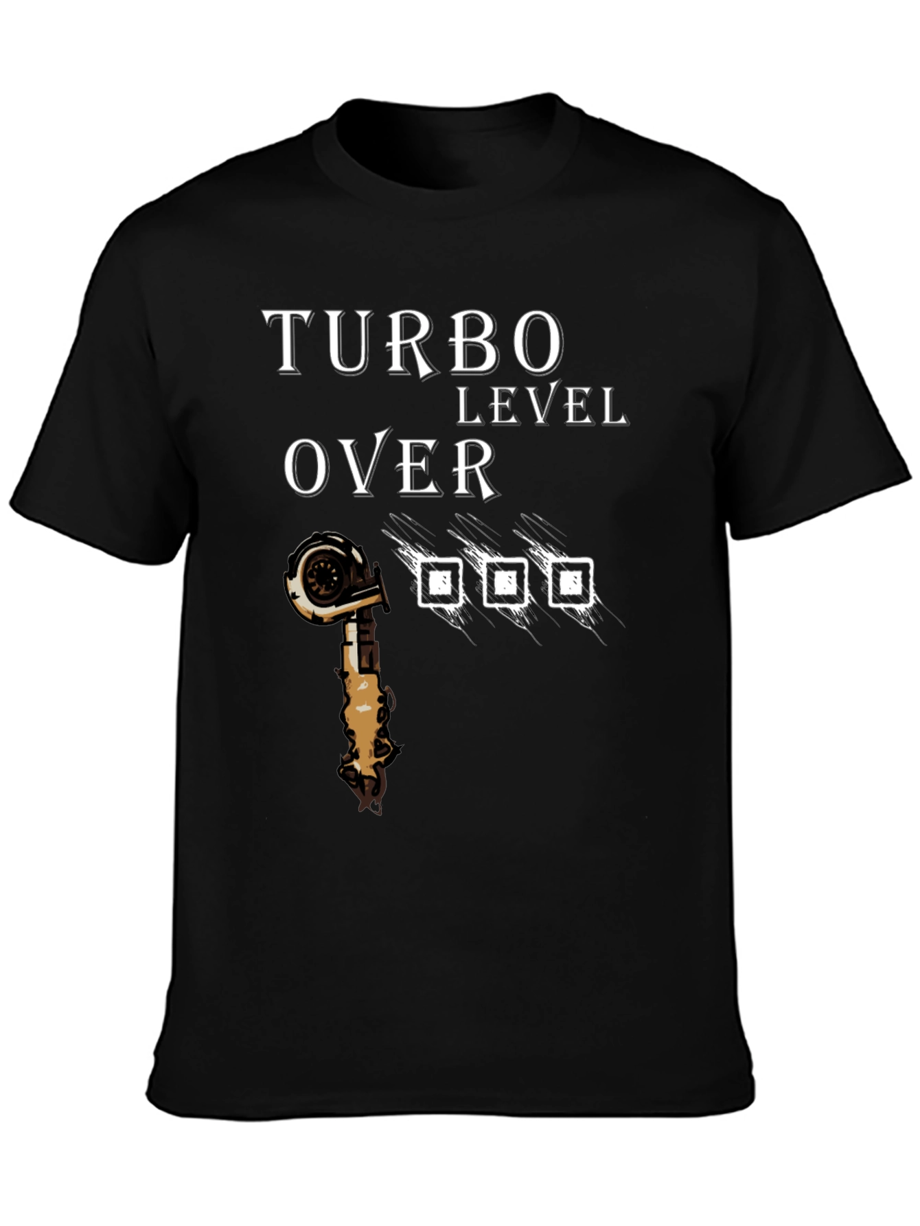 Turbo Level Over Black Graphic T-Shirt
