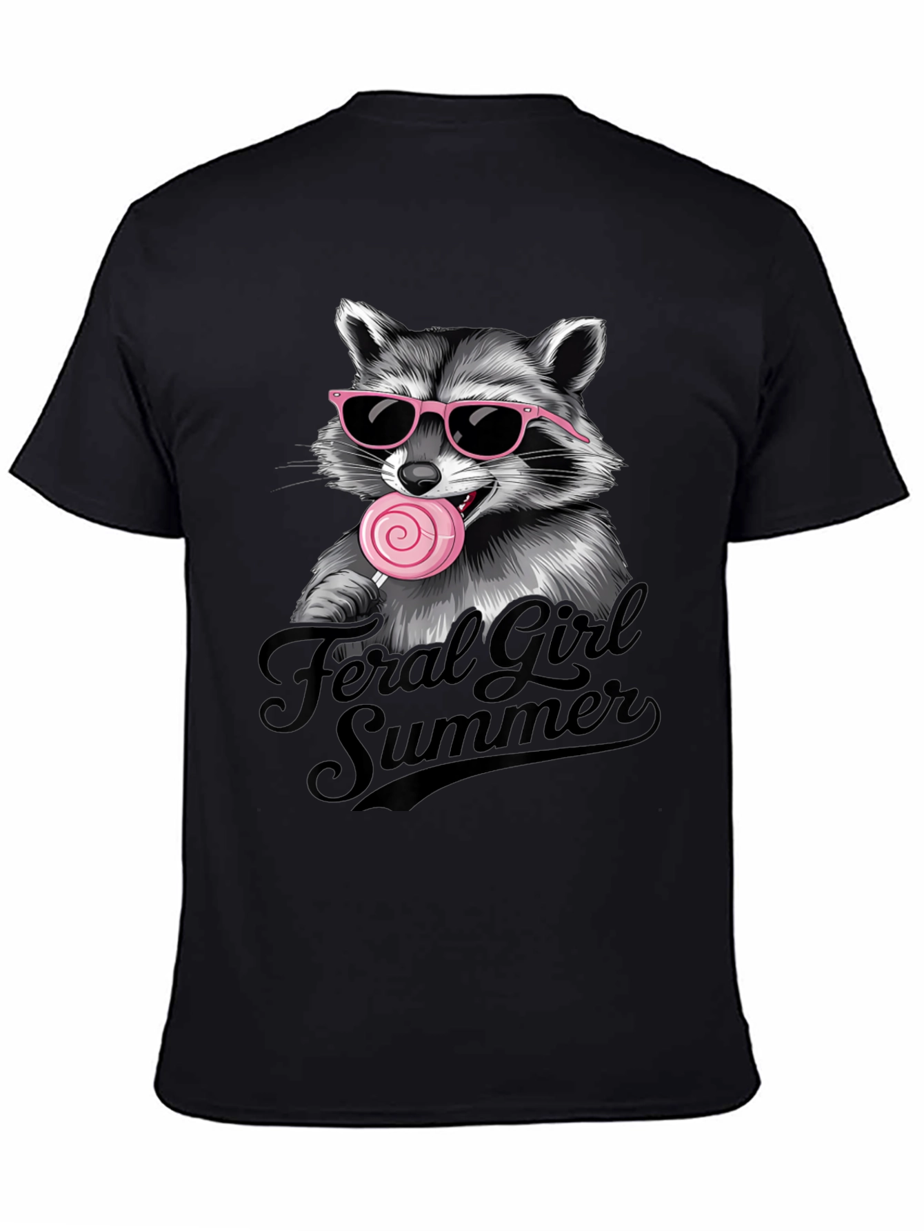 Feral Girl Summer Raccoon Graphic Tee