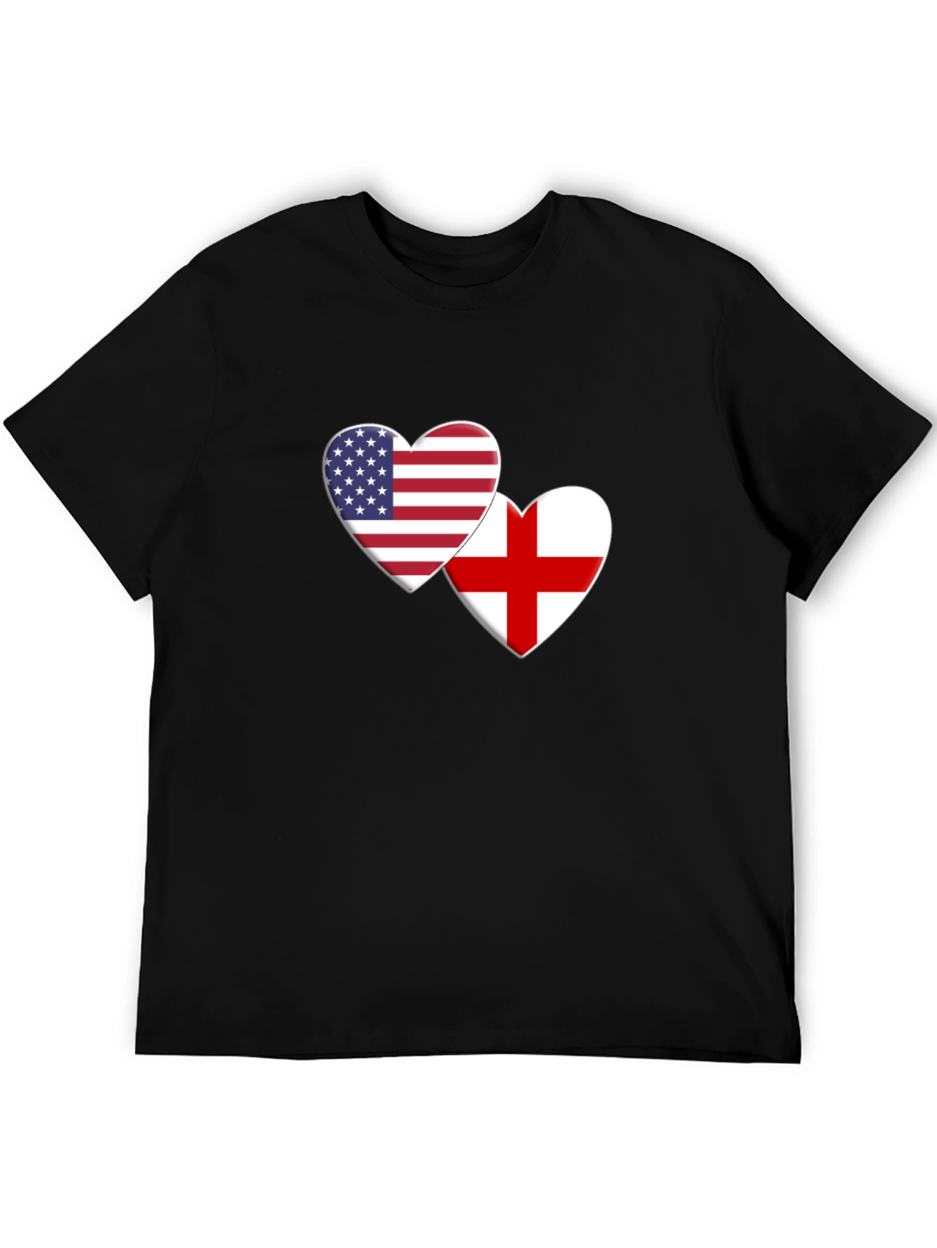 USA & England Heart Flag T-Shirt