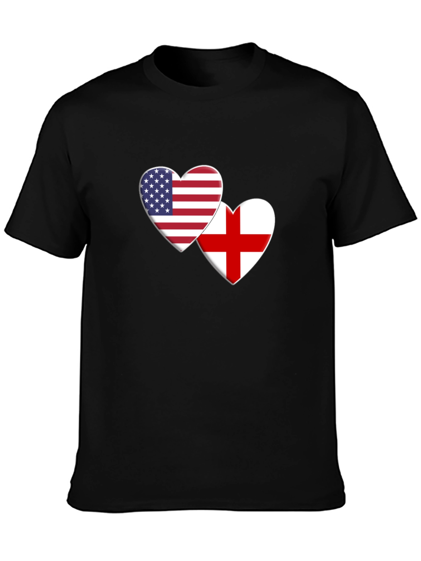 USA & England Heart Flag T-Shirt