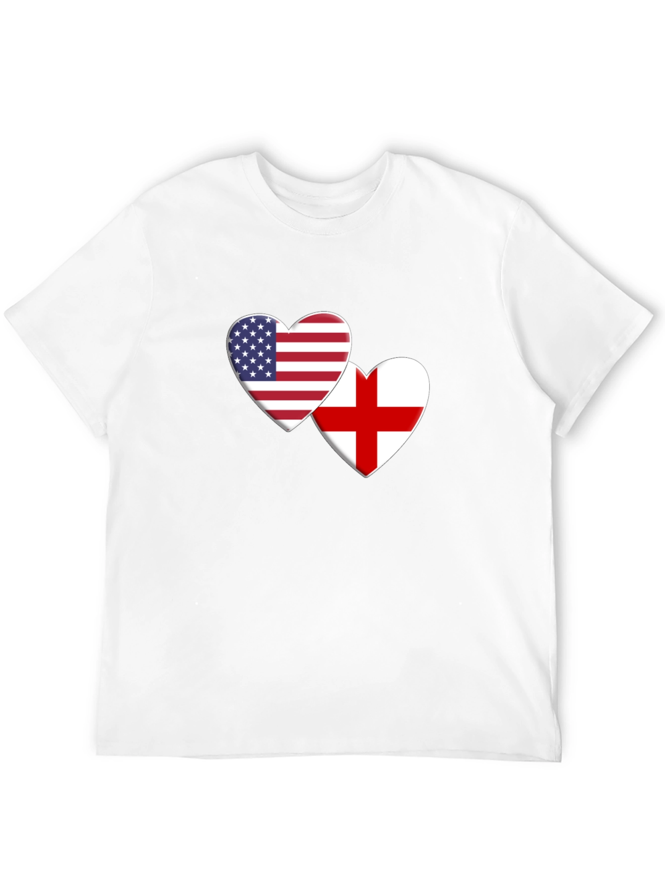 USA & England Heart Flag T-Shirt
