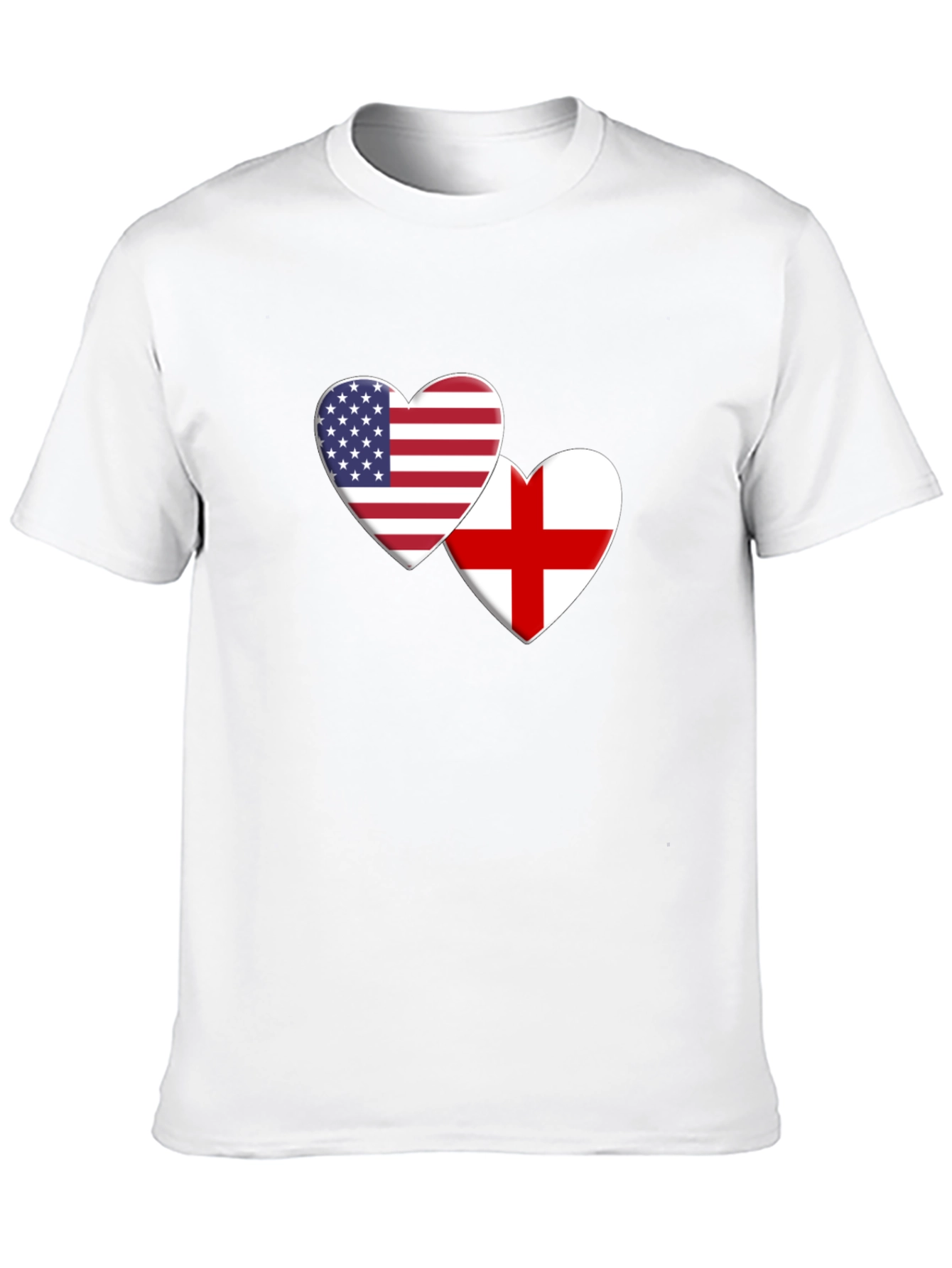 USA & England Heart Flag T-Shirt