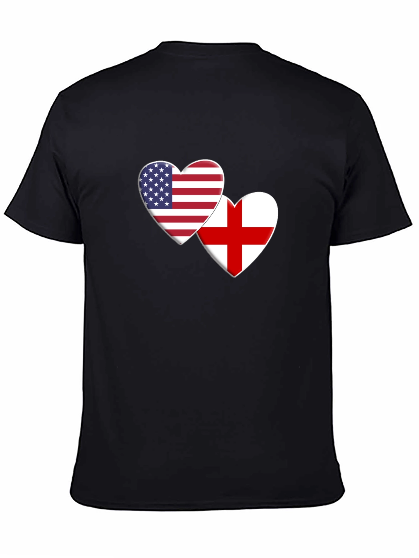USA & England Heart Flag T-Shirt