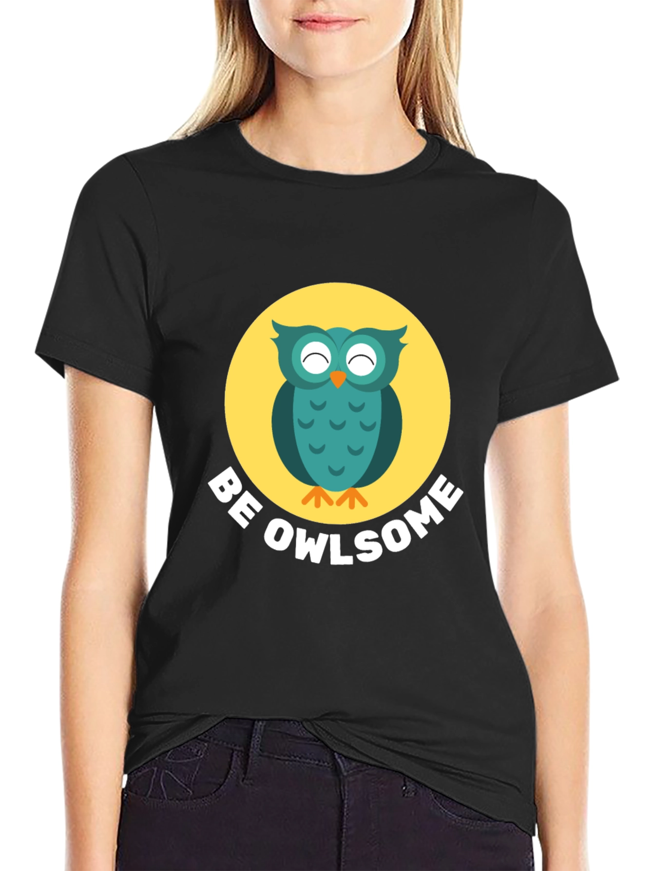 Be Owlsome Graphic Tee - Black Cotton T-Shirt