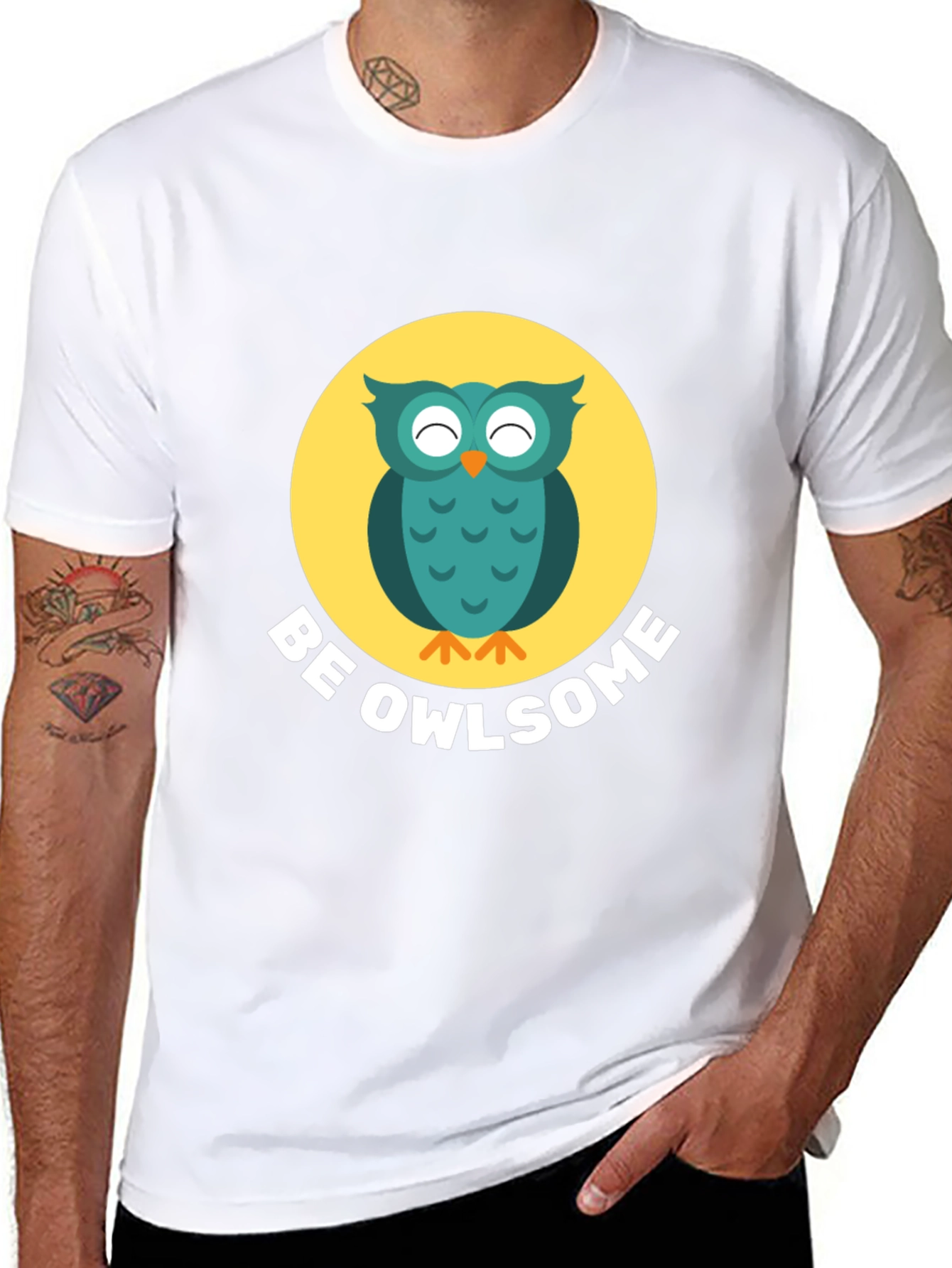 Be Owlsome Graphic Tee - Black Cotton T-Shirt