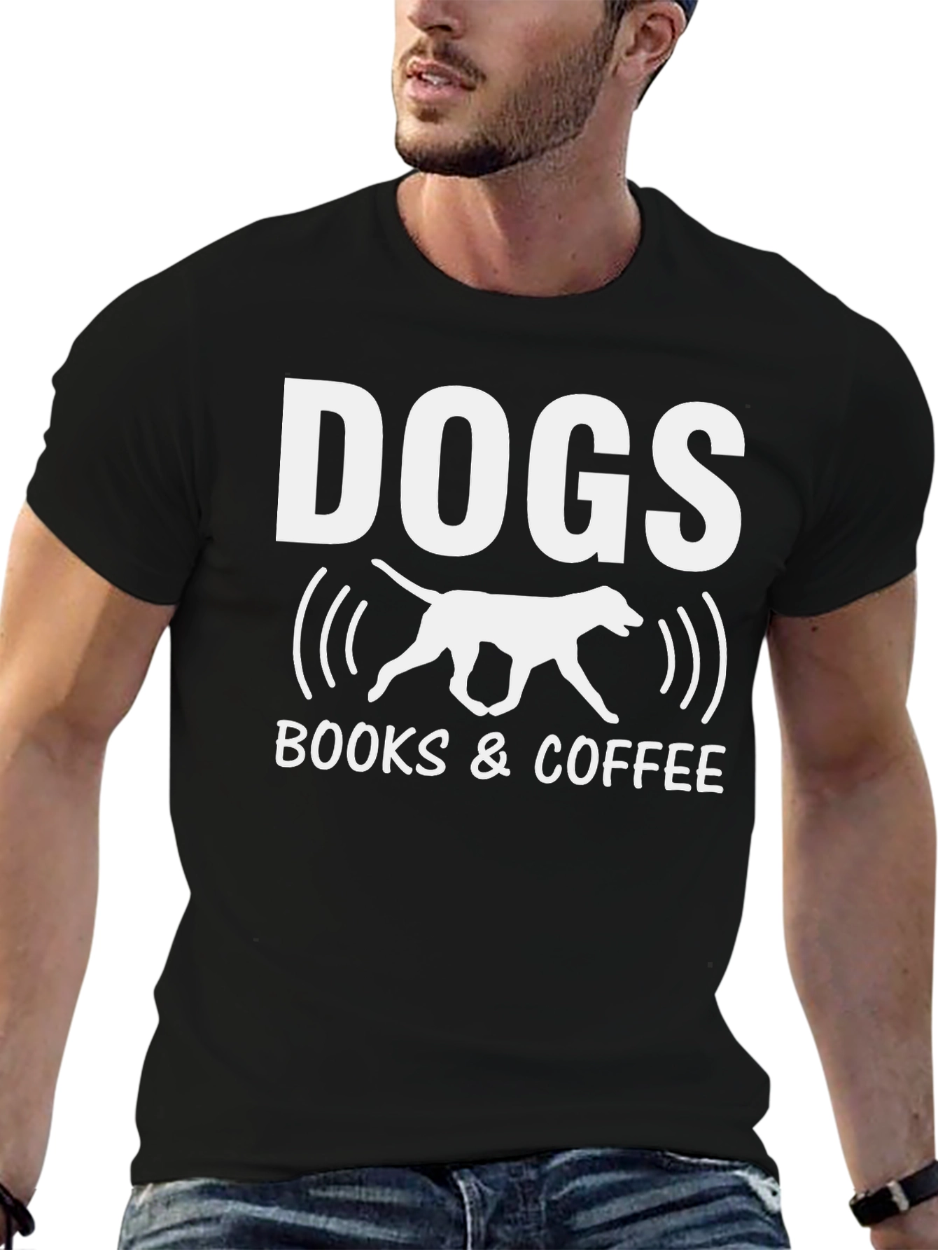 Dogs Books & Coffee Graphic Tee