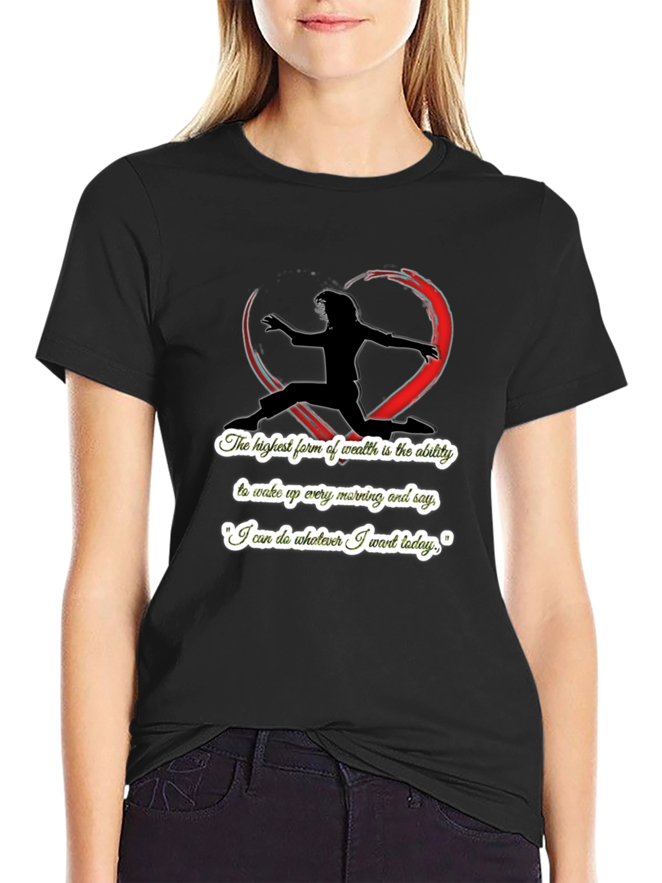 Inspirational Silhouette Graphic Black T-Shirt