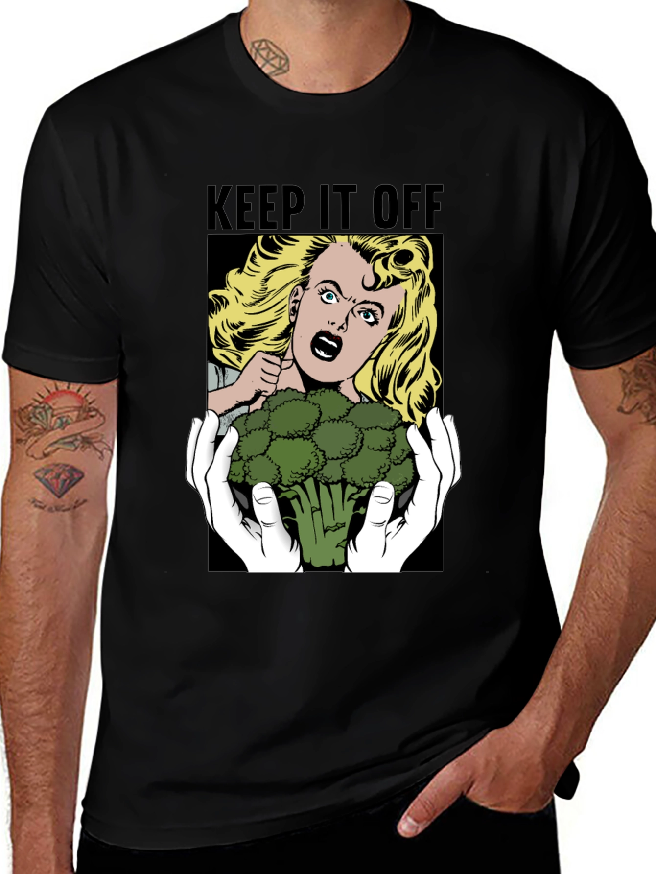 Keep It Off Broccoli T-Shirt Funny Vegan Tee