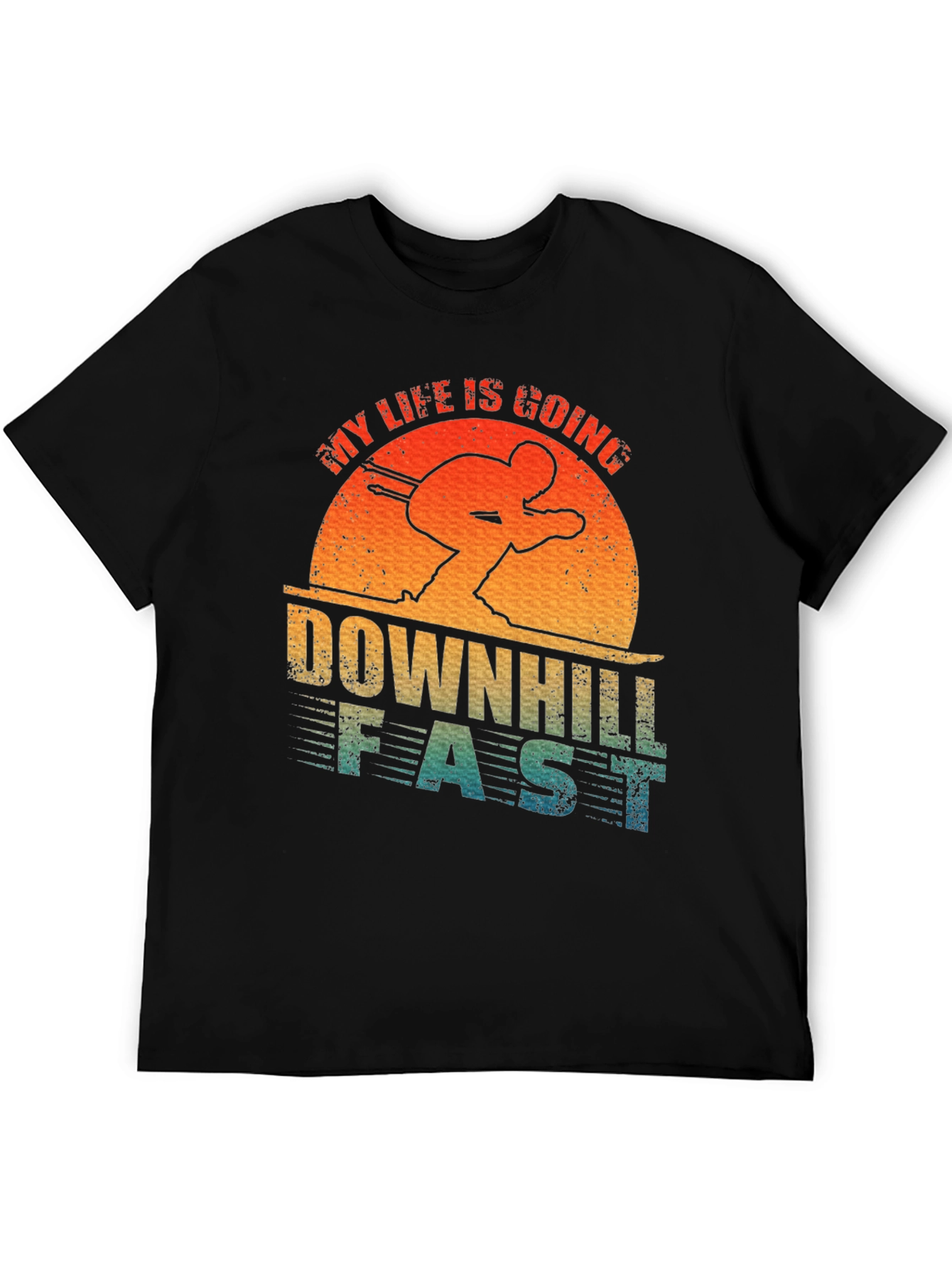 Downhill Fast Skiing Graphic Tee
