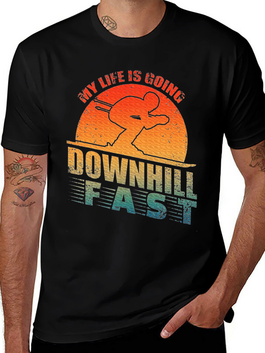 Downhill Fast Skiing Graphic Tee