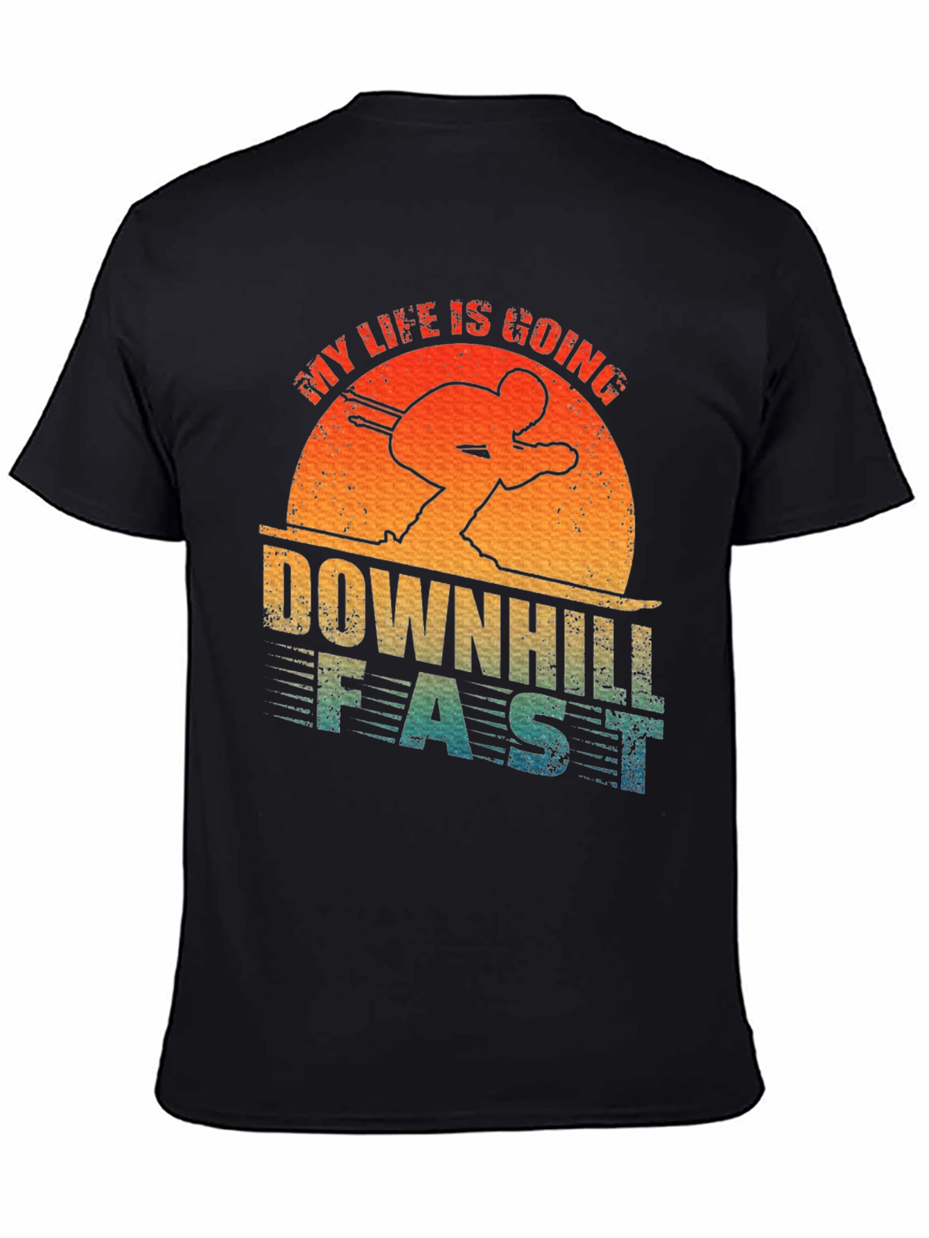 Downhill Fast Skiing Graphic Tee