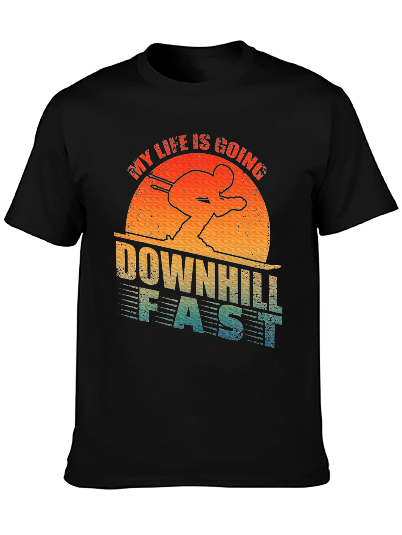 Downhill Fast Skiing Graphic Tee