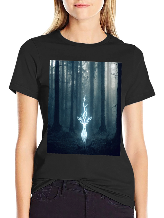 Mystical Deer Forest Graphic Tee