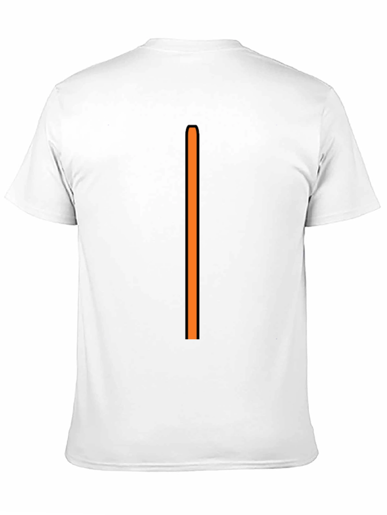 Mens Black T-Shirt with Vertical Orange Stripe