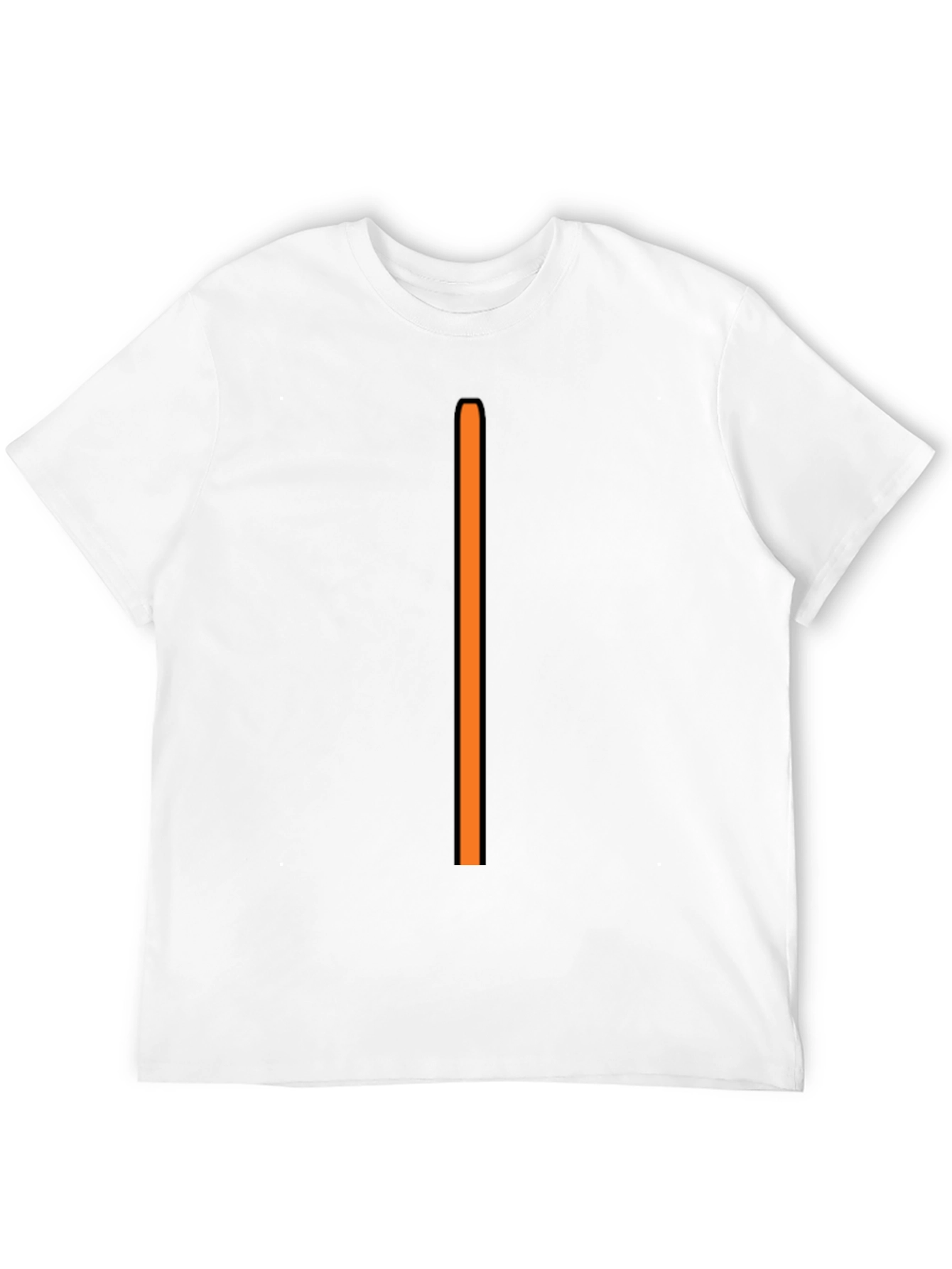 Mens Black T-Shirt with Vertical Orange Stripe
