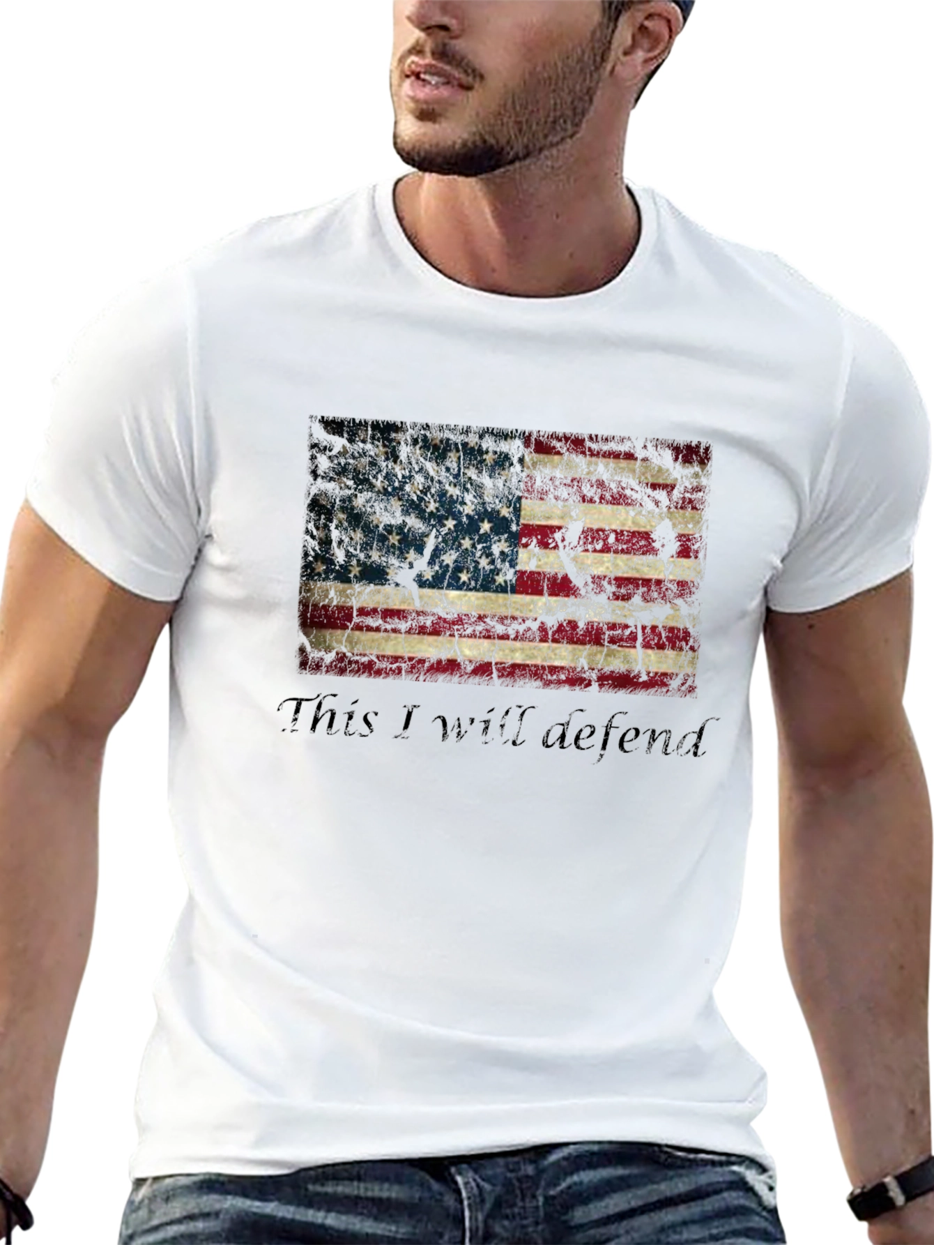 This I Will Defend - American Flag Graphic T-Shirt