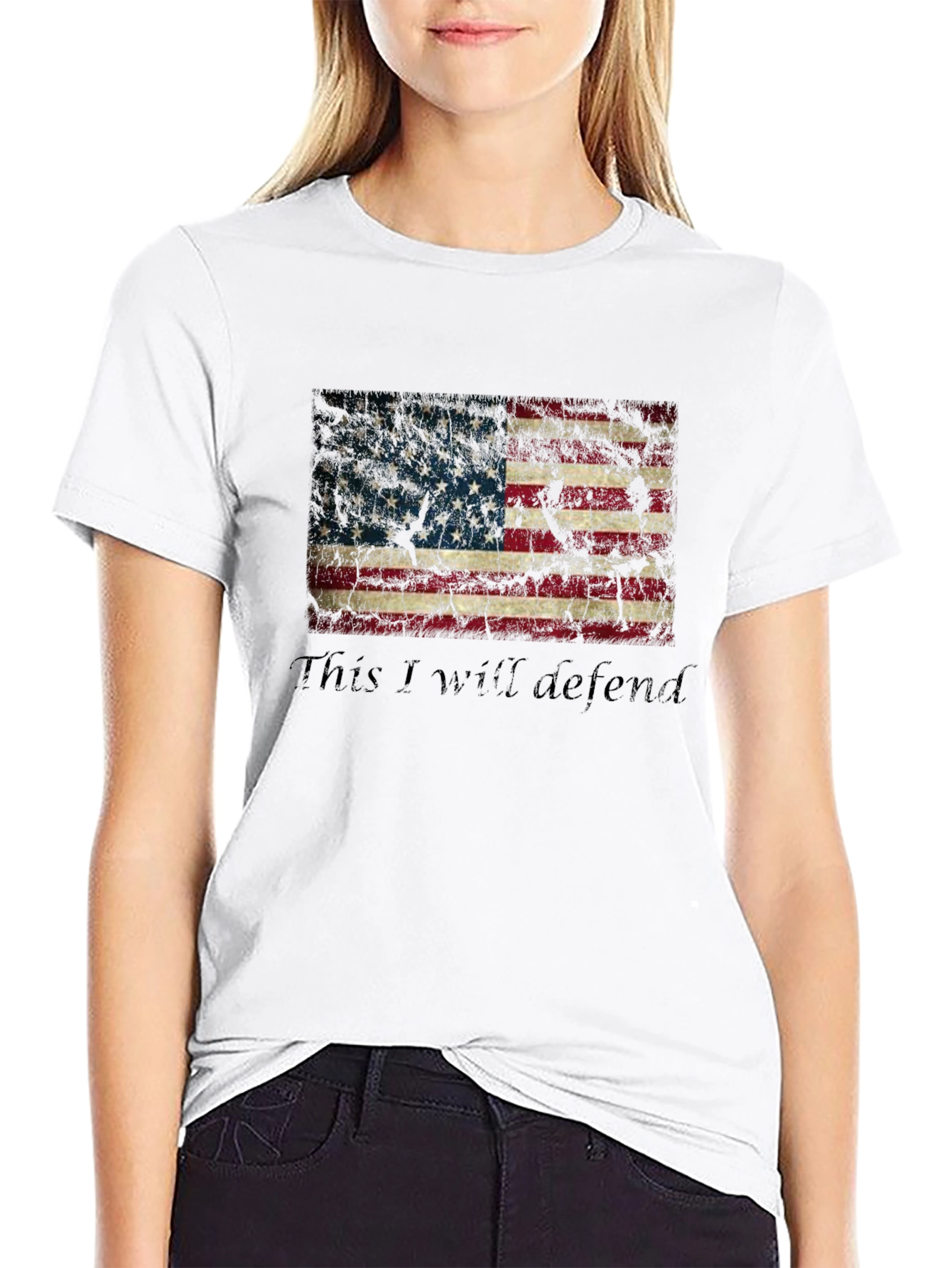 This I Will Defend - American Flag Graphic T-Shirt