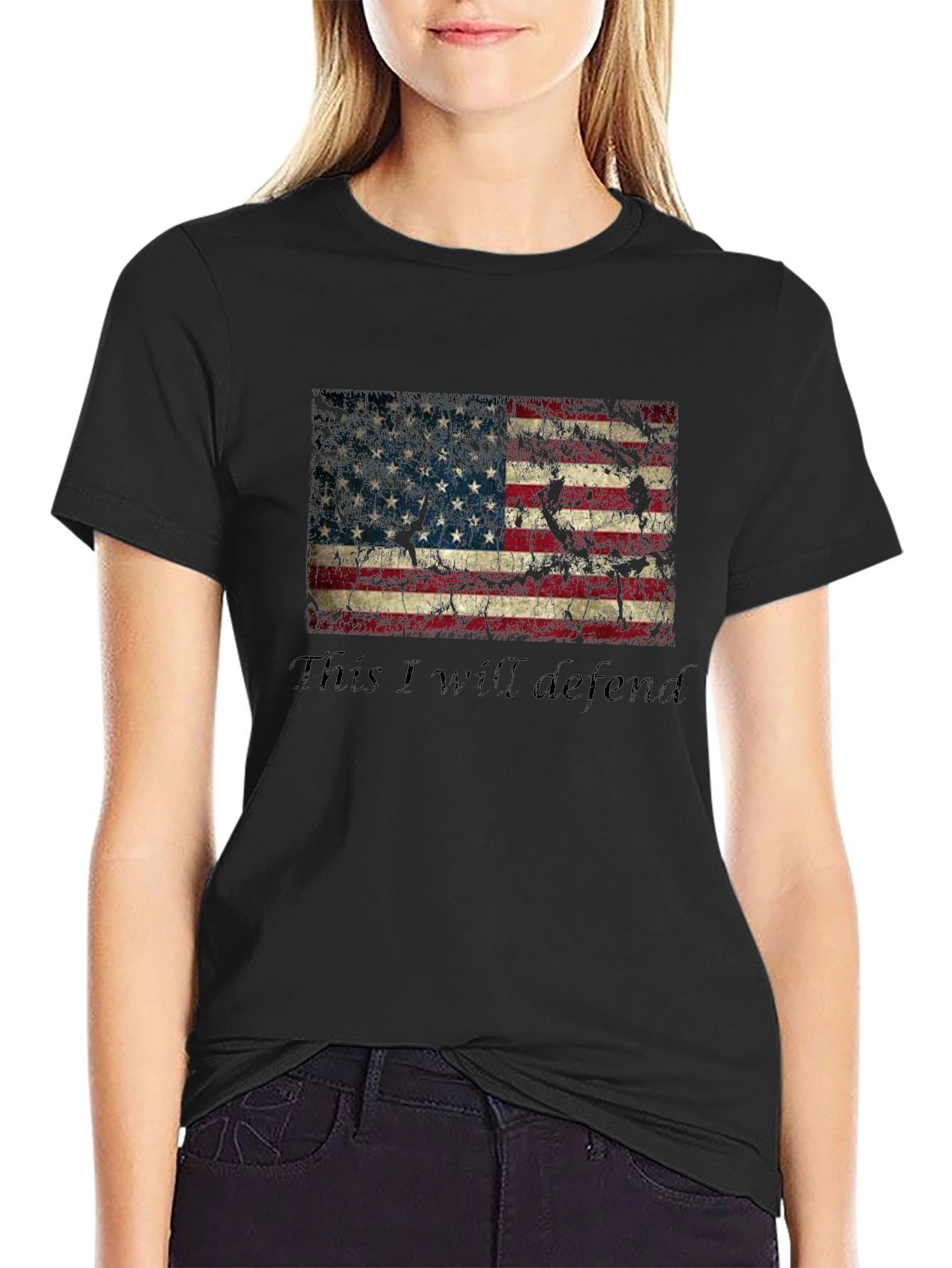 This I Will Defend - American Flag Graphic T-Shirt