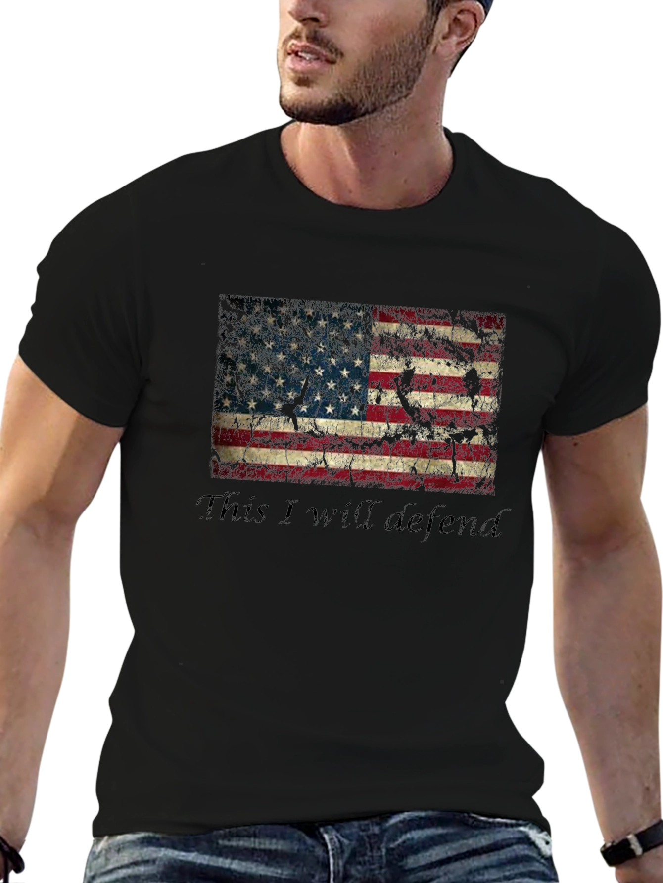 This I Will Defend - American Flag Graphic T-Shirt
