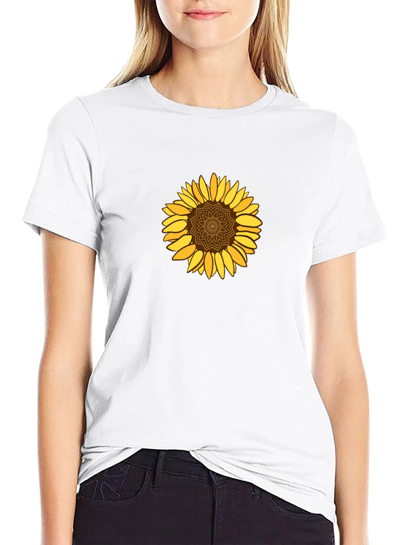 Sunflower Graphic Tee - Stylish Black T-Shirt