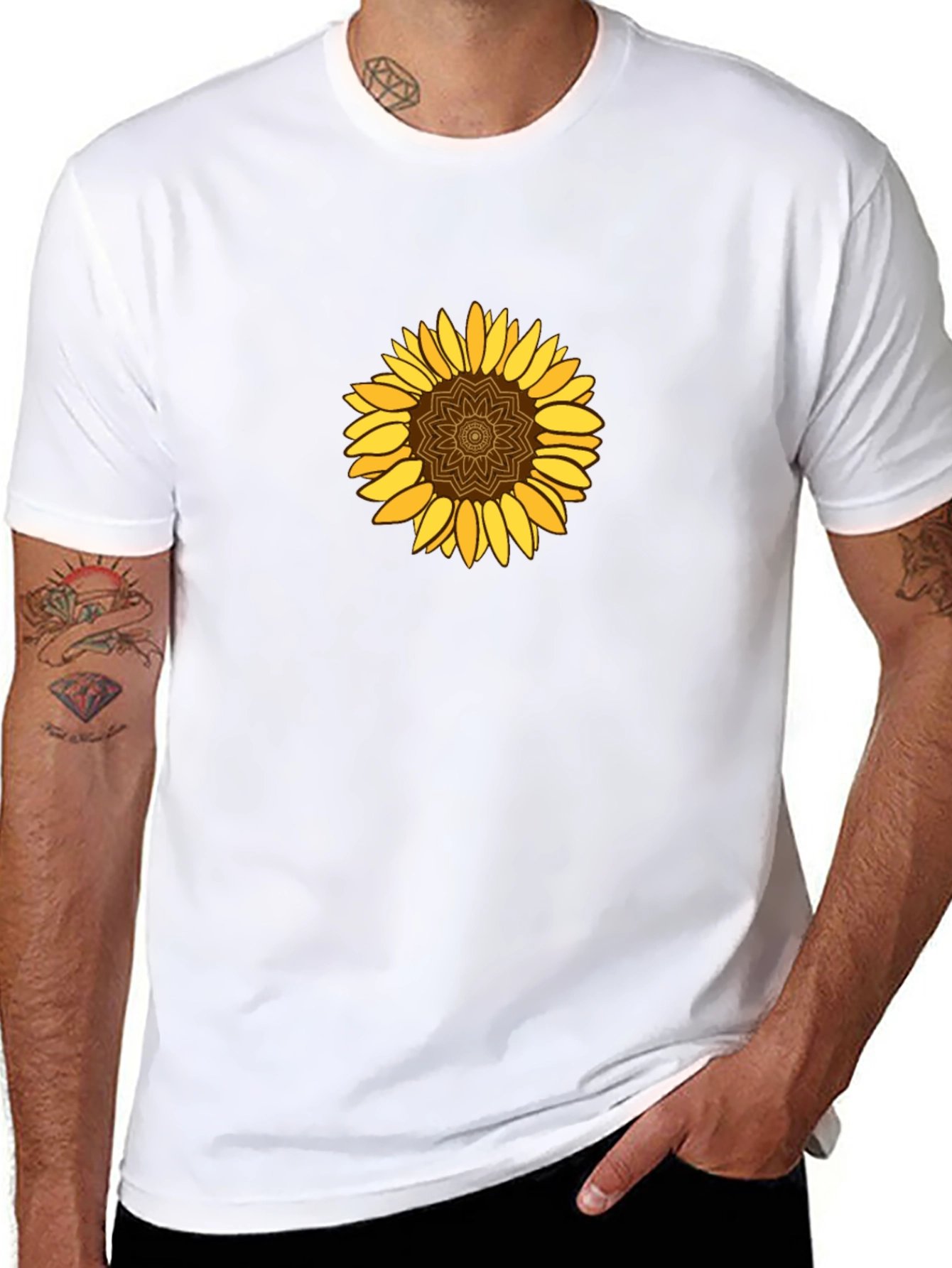 Sunflower Graphic Tee - Stylish Black T-Shirt