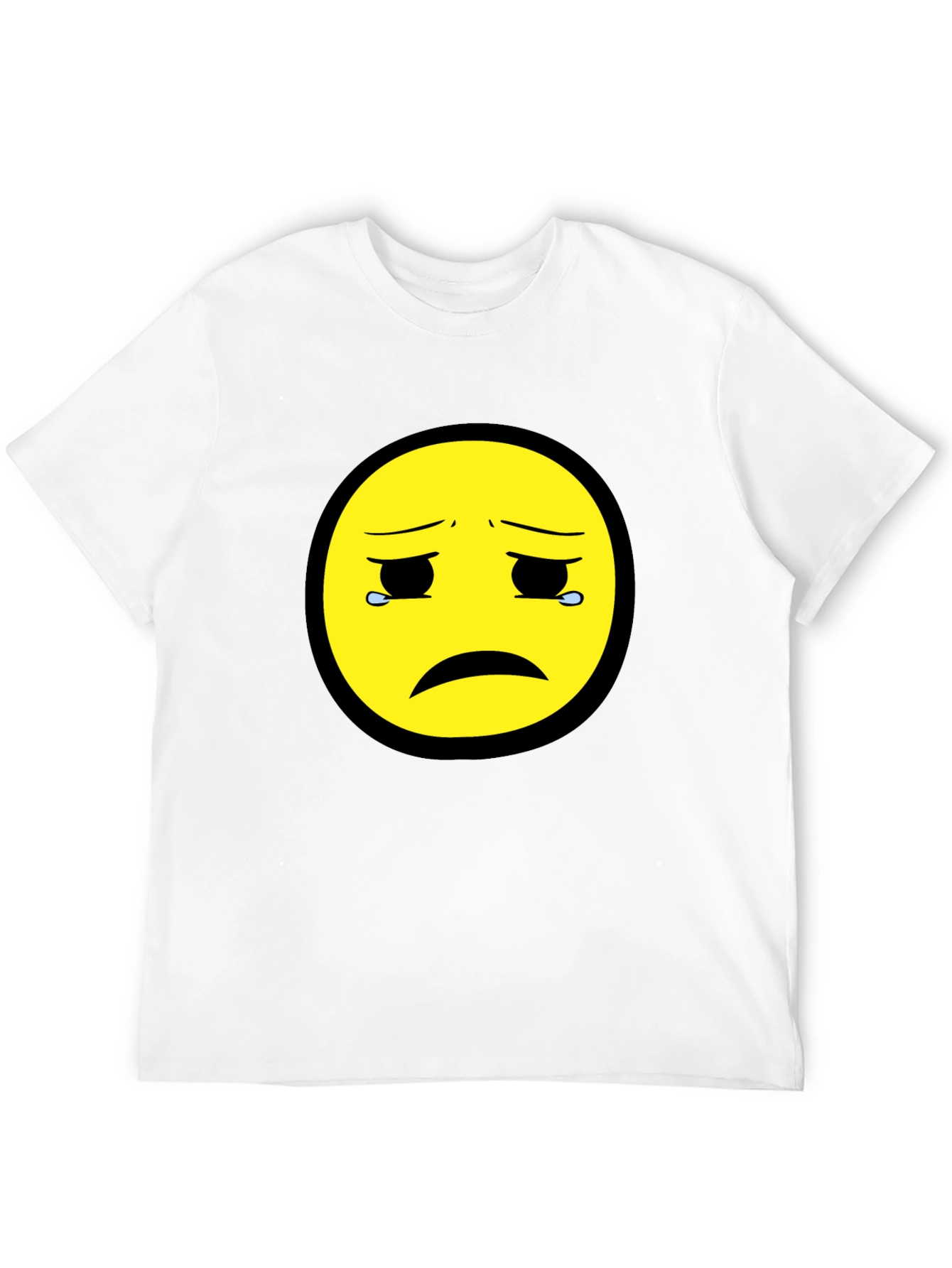 Sad Emoji Graphic Tee - Unisex Black T-Shirt