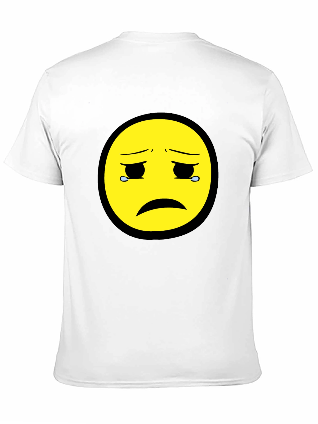 Sad Emoji Graphic Tee - Unisex Black T-Shirt