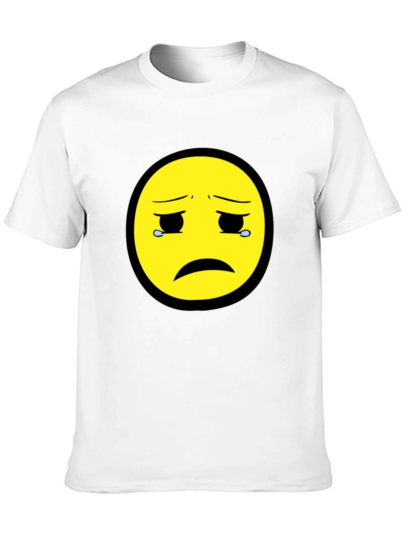 Sad Emoji Graphic Tee - Unisex Black T-Shirt