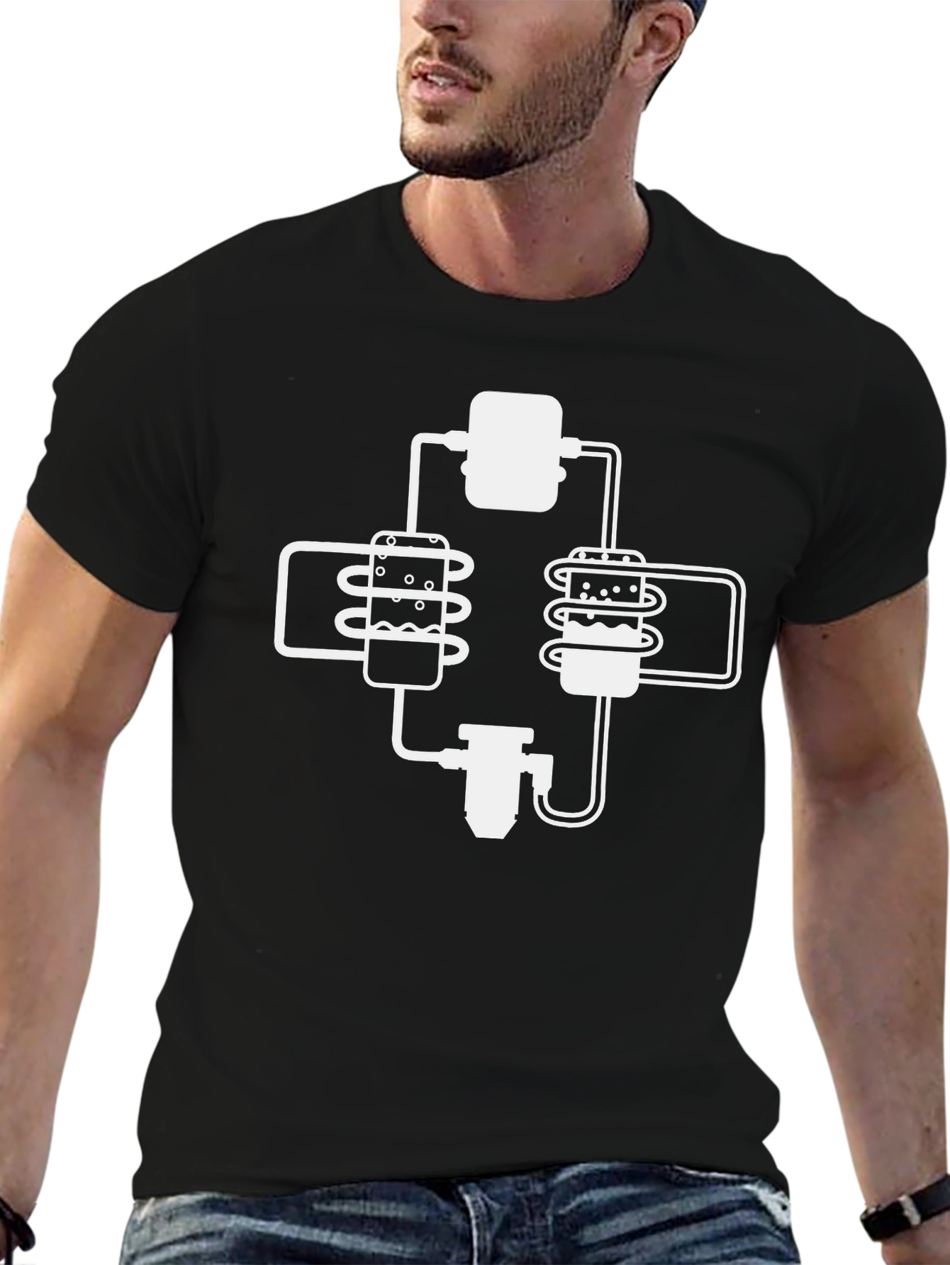Brewing Process Black Graphic T-Shirt